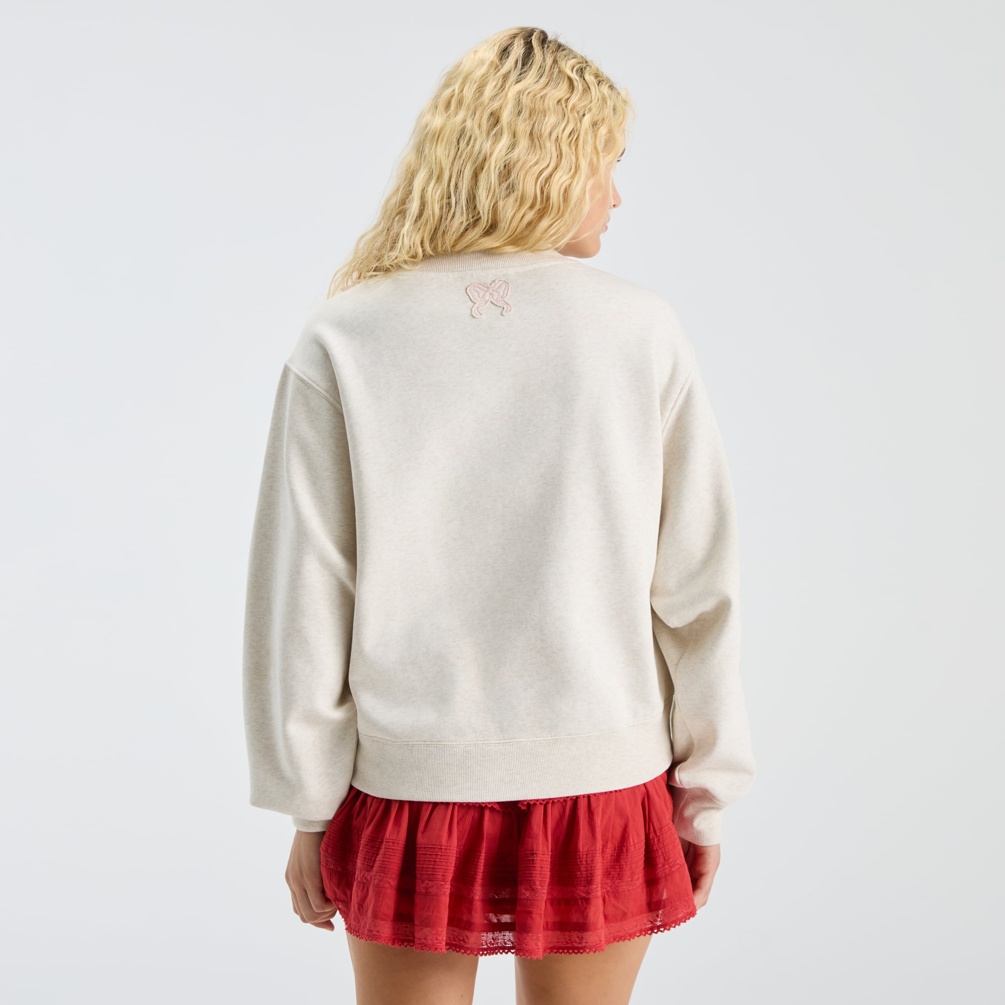 LoveShackFancy Women's Cream Georgia Bulldogs Mockneck Sweatshirt
