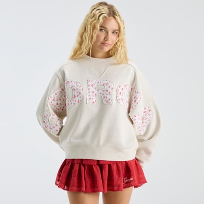 LoveShackFancy Georgia Bulldogs Women's Mockneck Sweatshirt - Cream