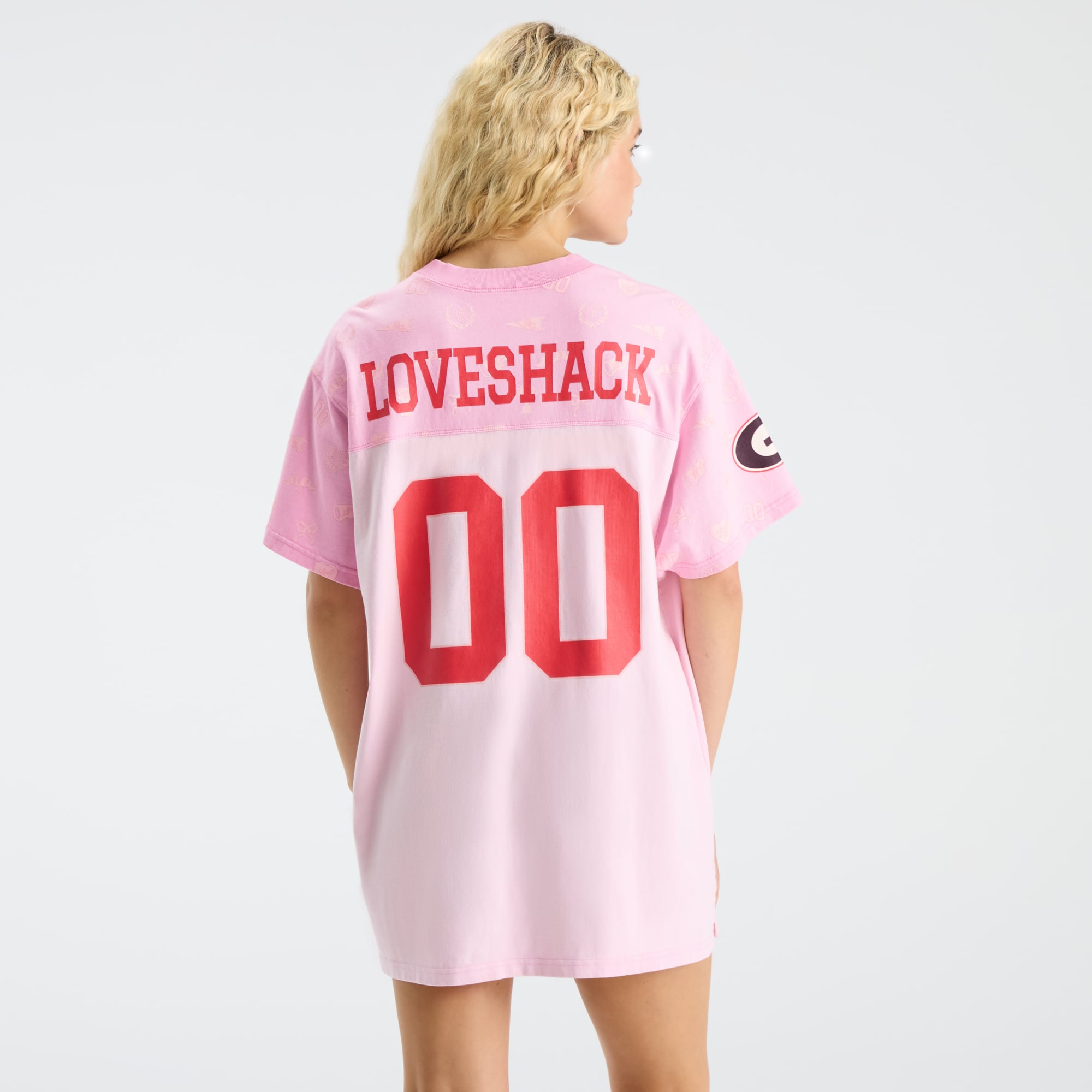 LoveShackFancy Women's Pink Georgia Bulldogs Varsity Crush Jersey Dress