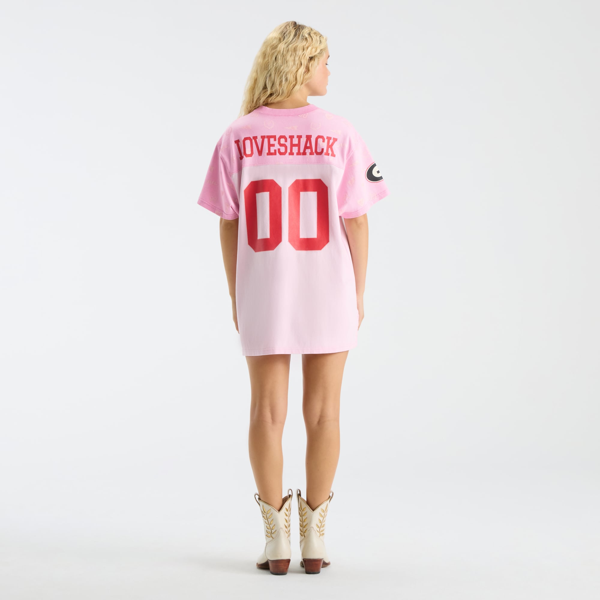 LoveShackFancy Women's Pink Georgia Bulldogs Varsity Crush Jersey Dress
