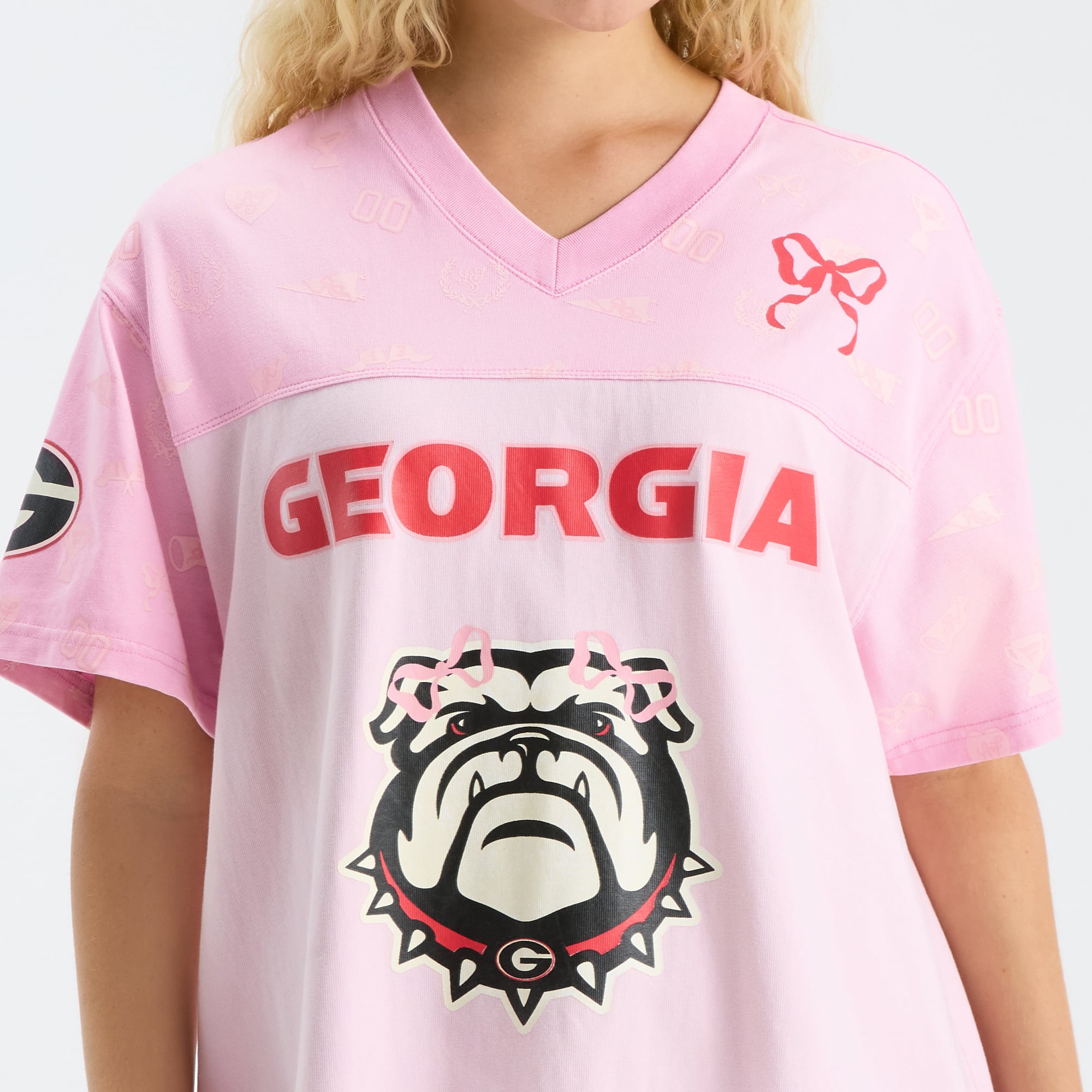 LoveShackFancy Women's Pink Georgia Bulldogs Varsity Crush Jersey Dress