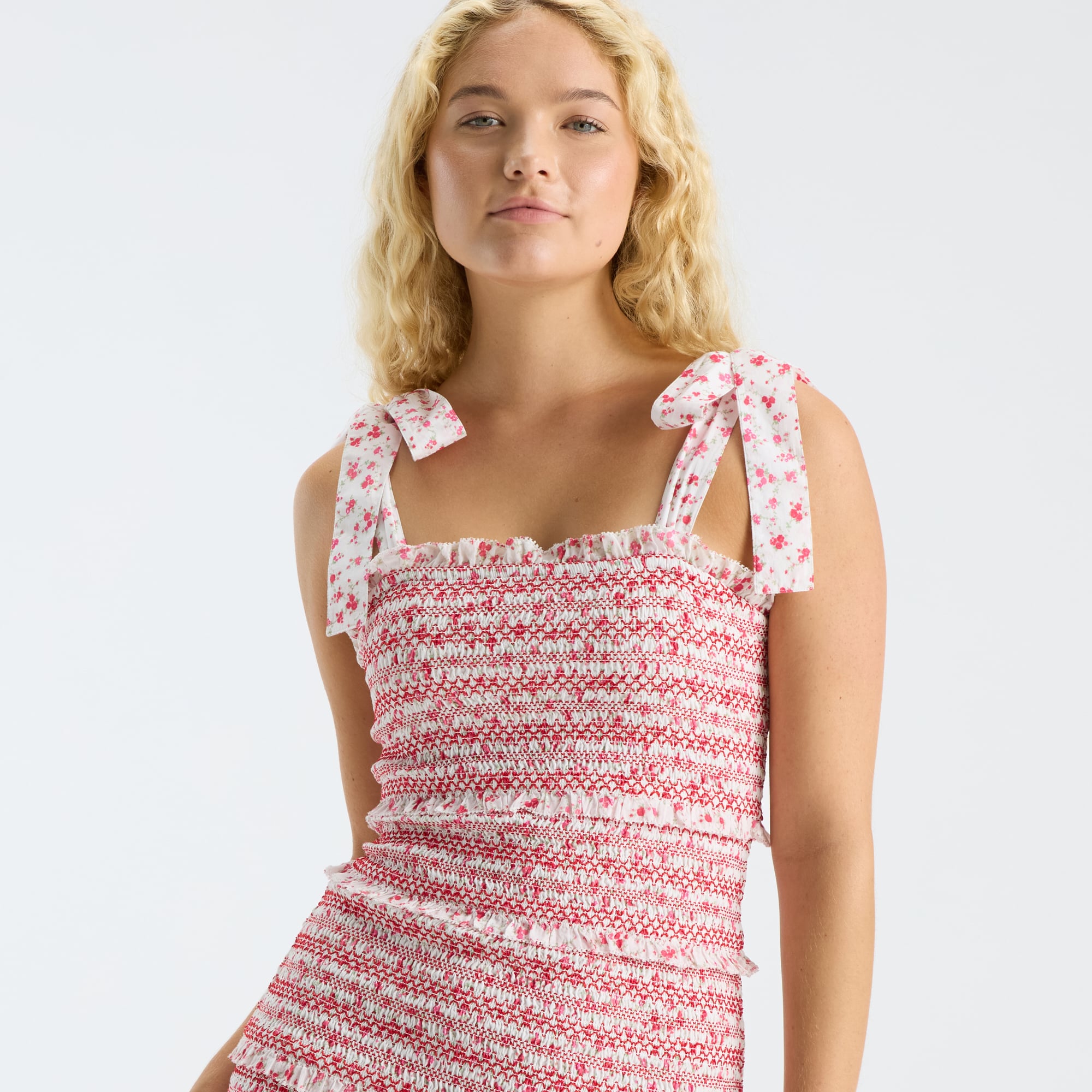 LoveShackFancy Women's Red Georgia Bulldogs Belle Smocked Dress
