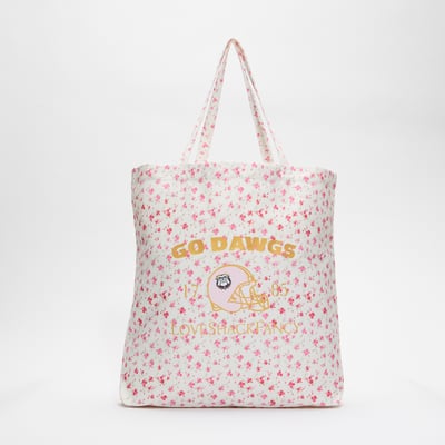 LoveShackFancy Georgia Bulldogs Women's Canvas Tote Bag - White