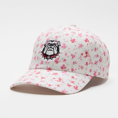 LoveShackFancy Georgia Bulldogs Women's Floral Adjustable Hat - White