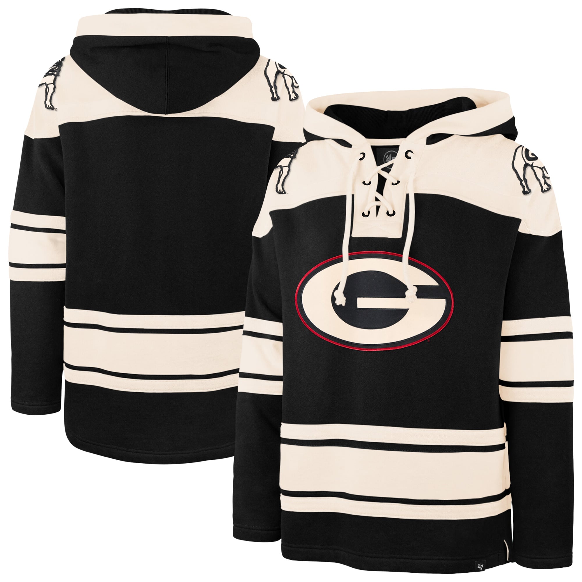 Men's '47 Black Georgia Bulldogs Superior Lacer Hoodie