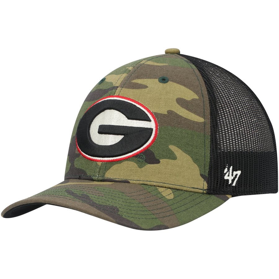 Tracker Snap Back Men's '47 Camo/Black Georgia Bulldogs Team Logo Trucker Snapback Hat