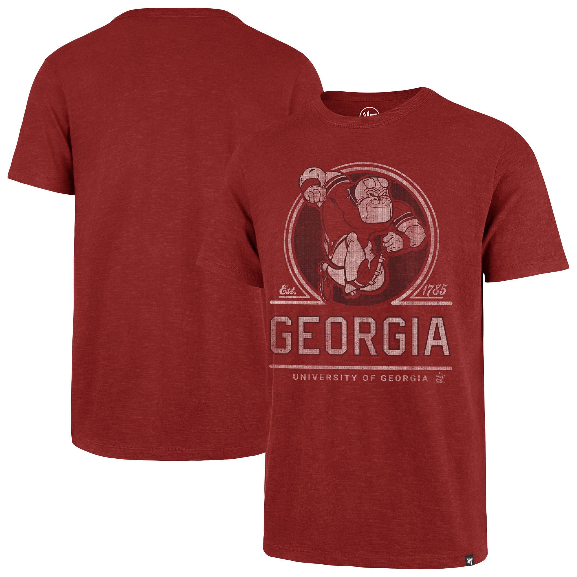 Men's '47  Red Georgia Bulldogs Emblem Mark Scrum T-Shirt
