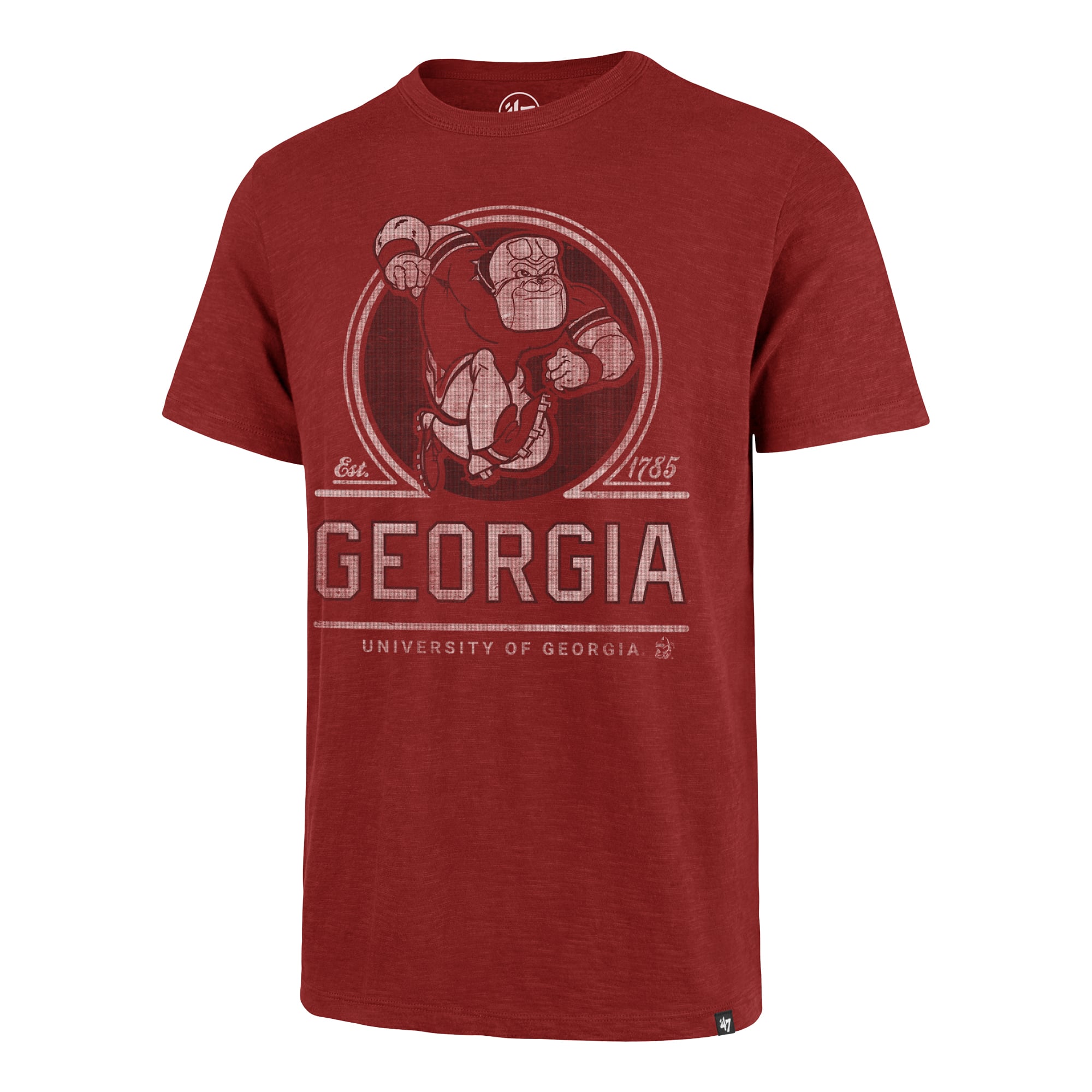 Men's '47  Red Georgia Bulldogs Emblem Mark Scrum T-Shirt