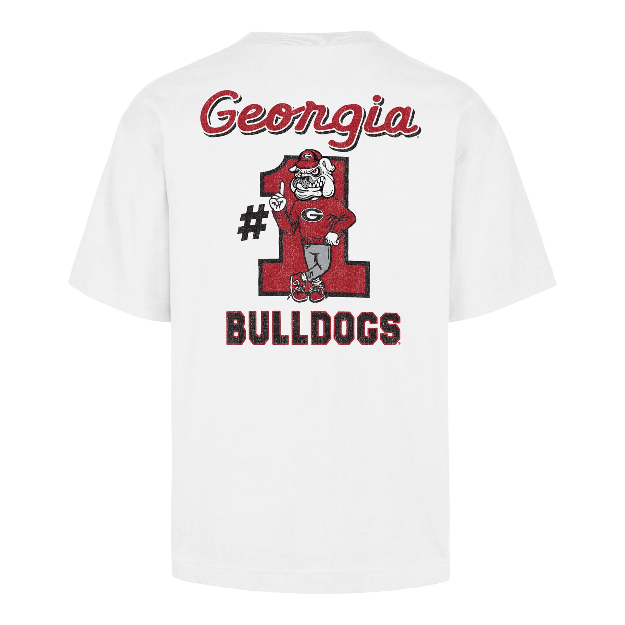 Men's '47 White Georgia Bulldogs #1 Mascot Foundation T-Shirt