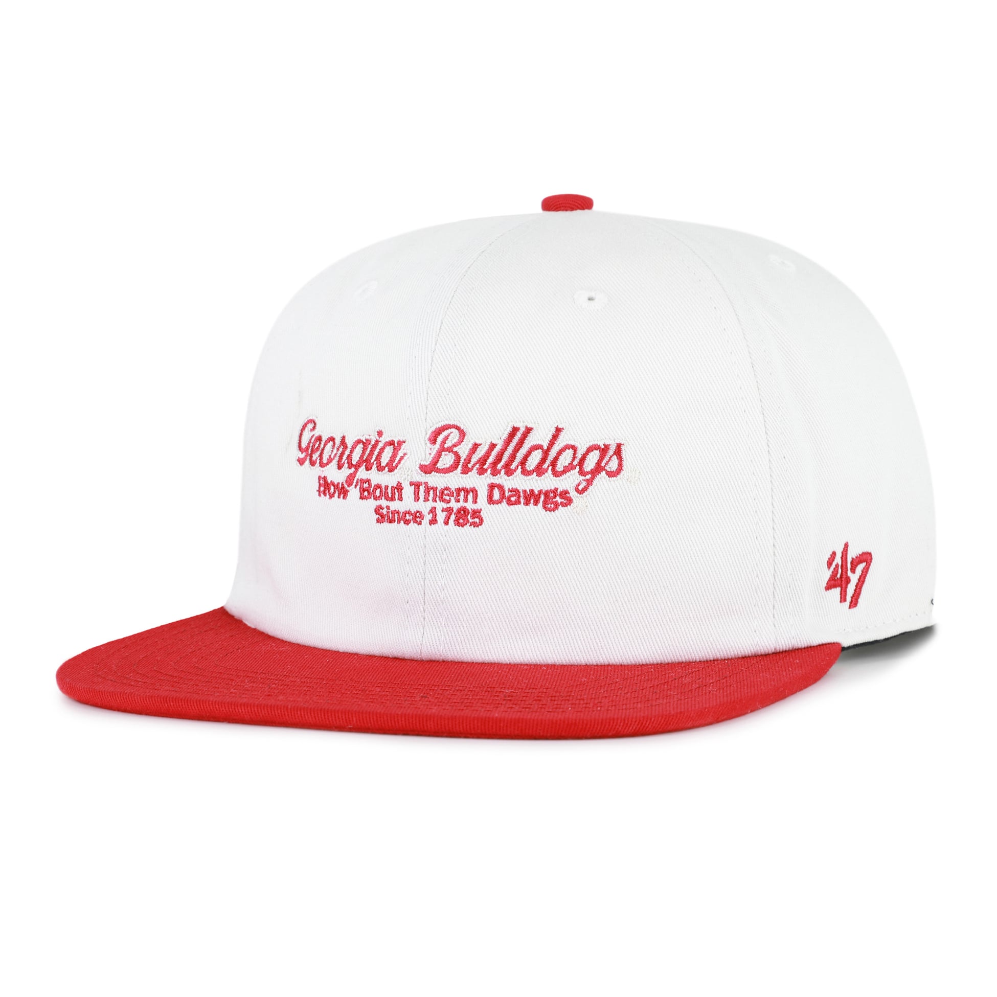 Casquette homme '47 blanche/rouge Georgia Bulldogs Script Stack Relaxed Captain ajustable