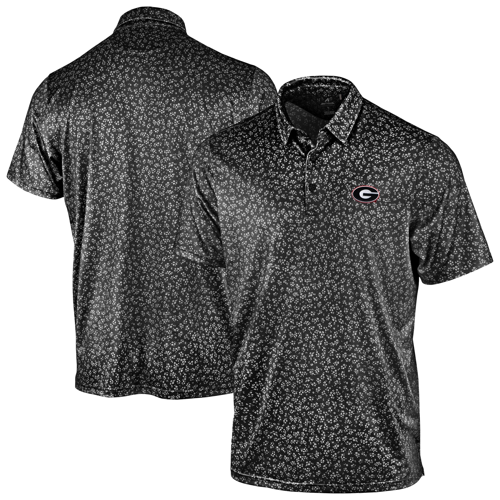 Men's Antigua Georgia Bulldogs Mono Floral Polo