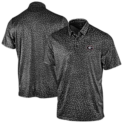 Georgia Bulldogs Antigua Mono Floral Polo - Black