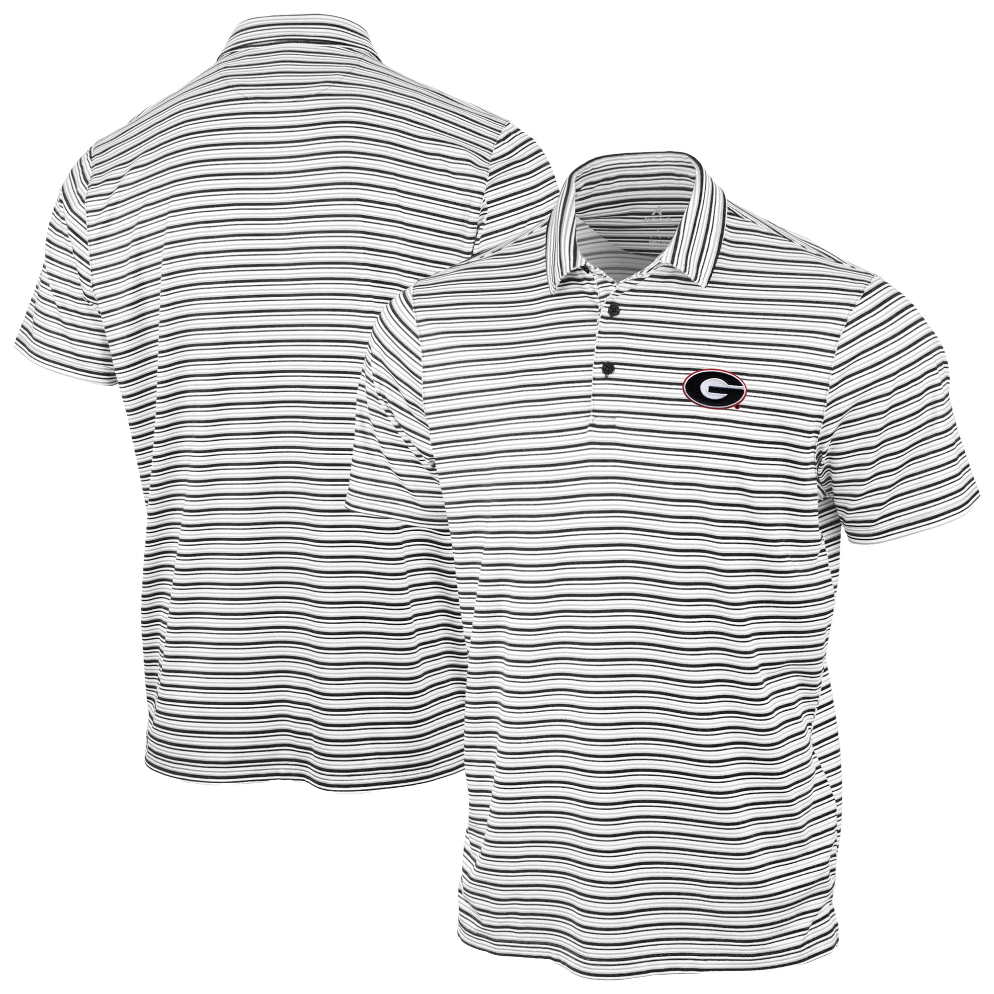Polo Antigua rouge à rayures spatiales Georgia Bulldogs pour homme