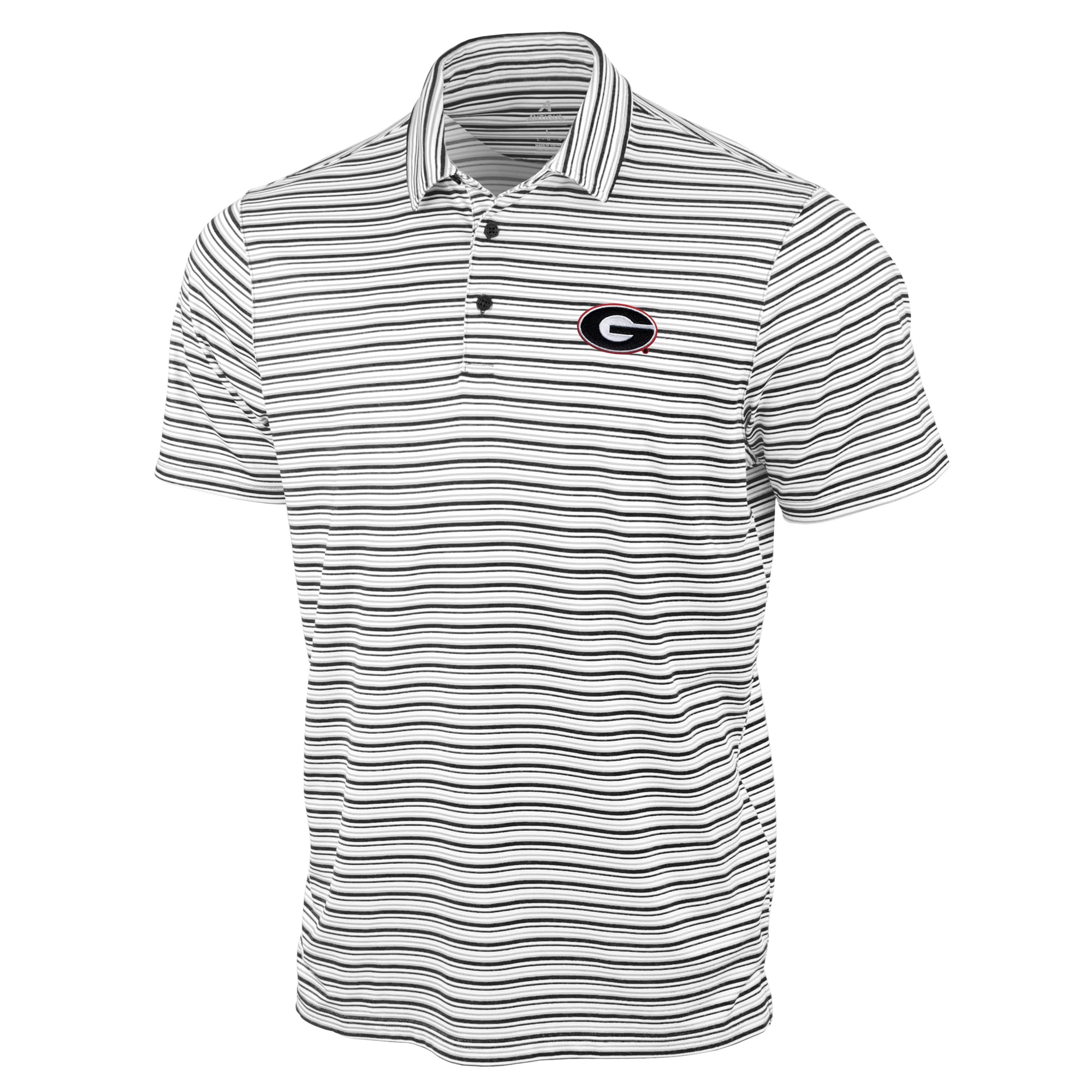 Polo Antigua rouge à rayures spatiales Georgia Bulldogs pour homme