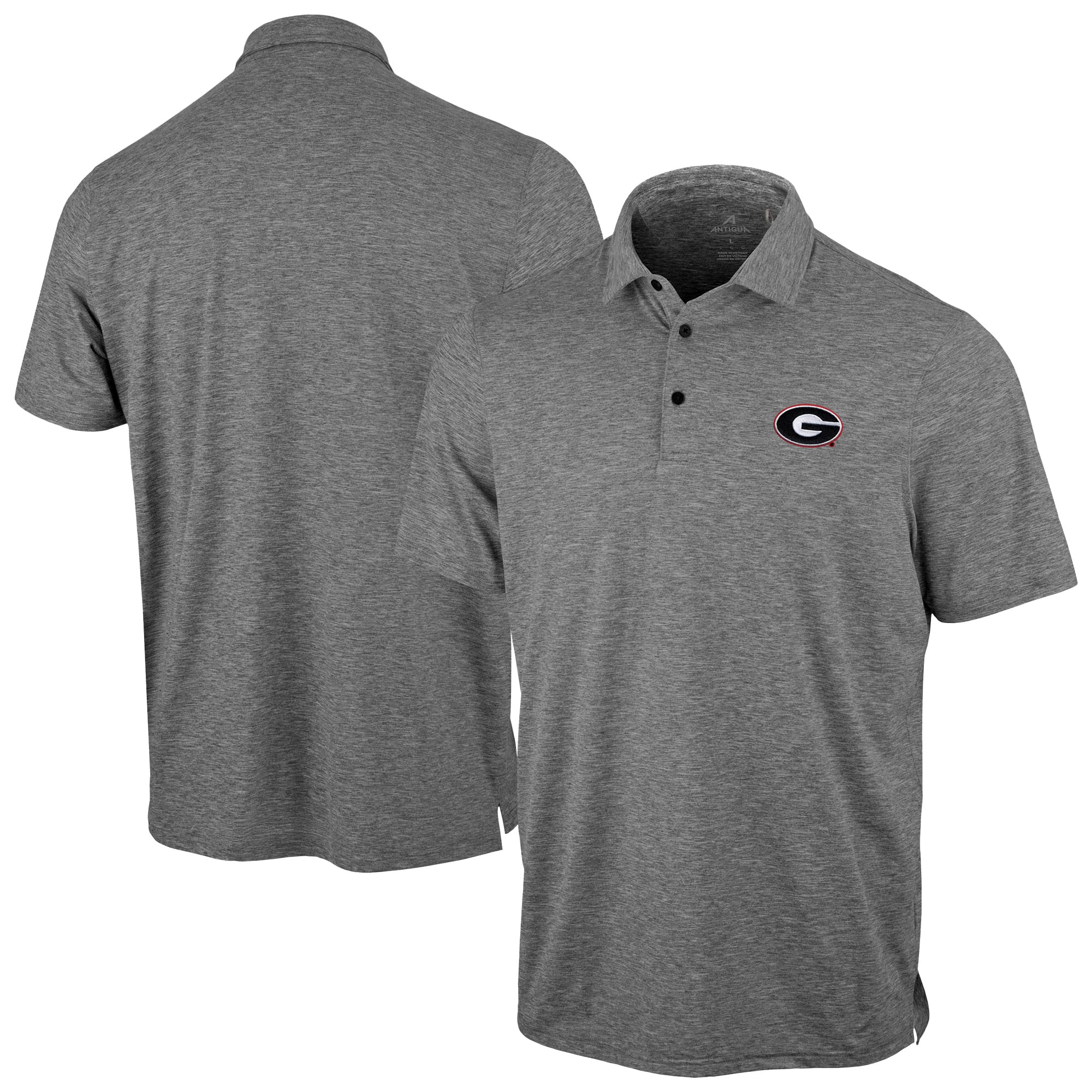 Polo Antigua Static gris chiné pour homme, motif Georgia Bulldogs