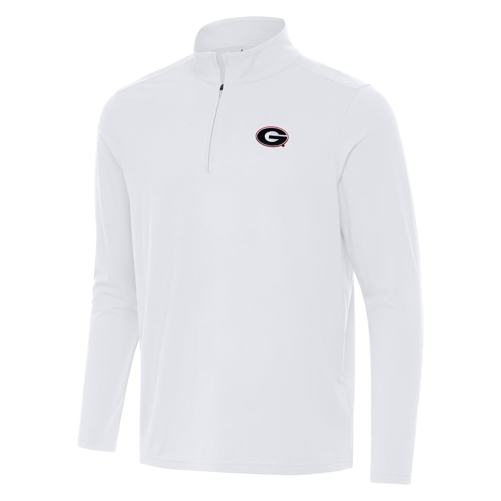 Men's Antigua White Georgia Bulldogs Intent Quarter-Zip Top