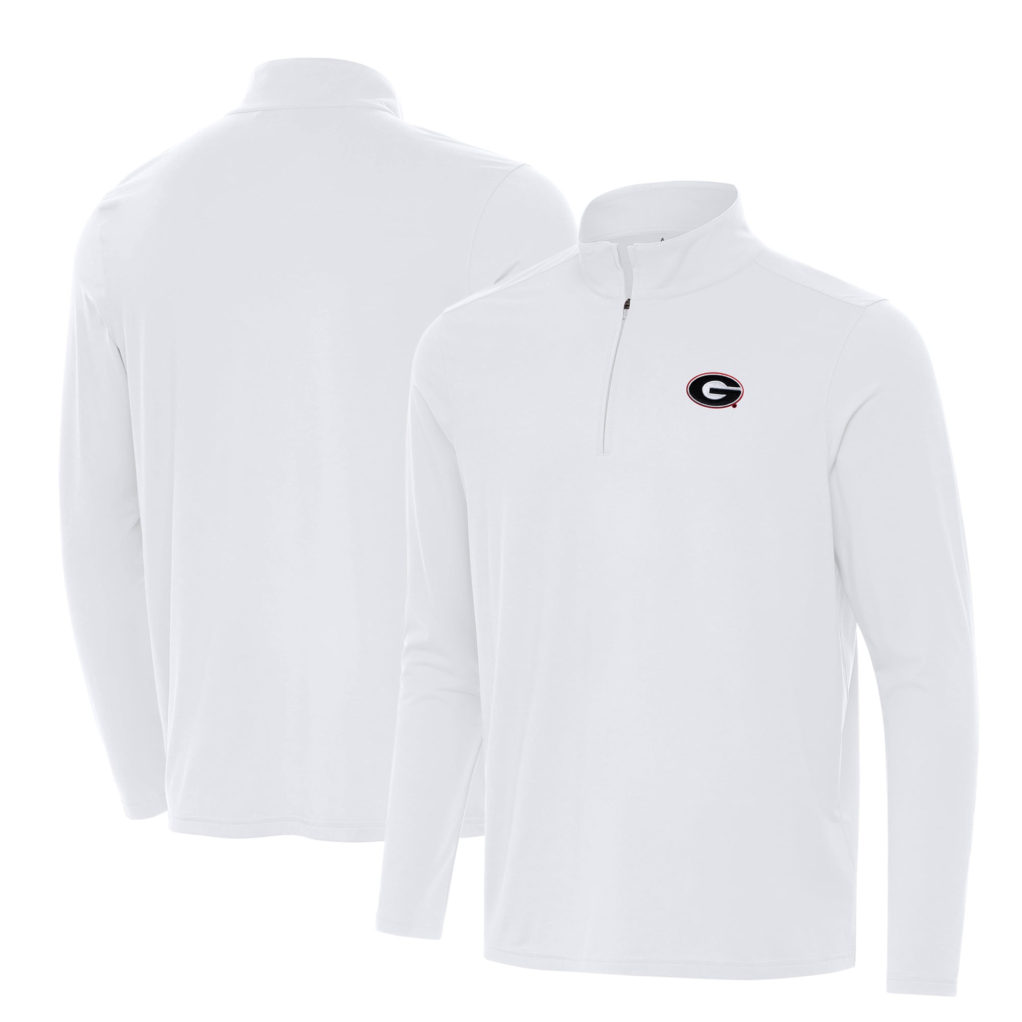 Men's Antigua White Georgia Bulldogs Intent Quarter-Zip Top