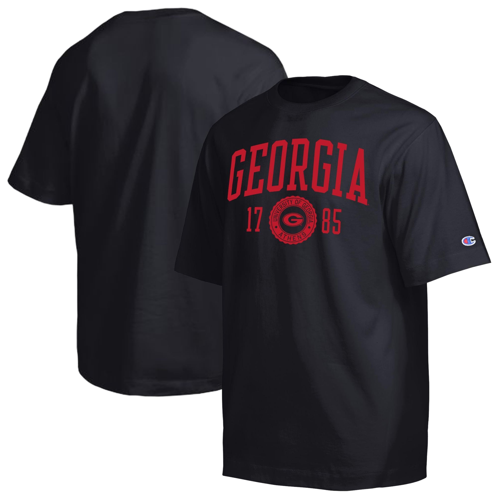 Men's Champion Black Georgia Bulldogs Established Tradition Heavyweight T-Shirt