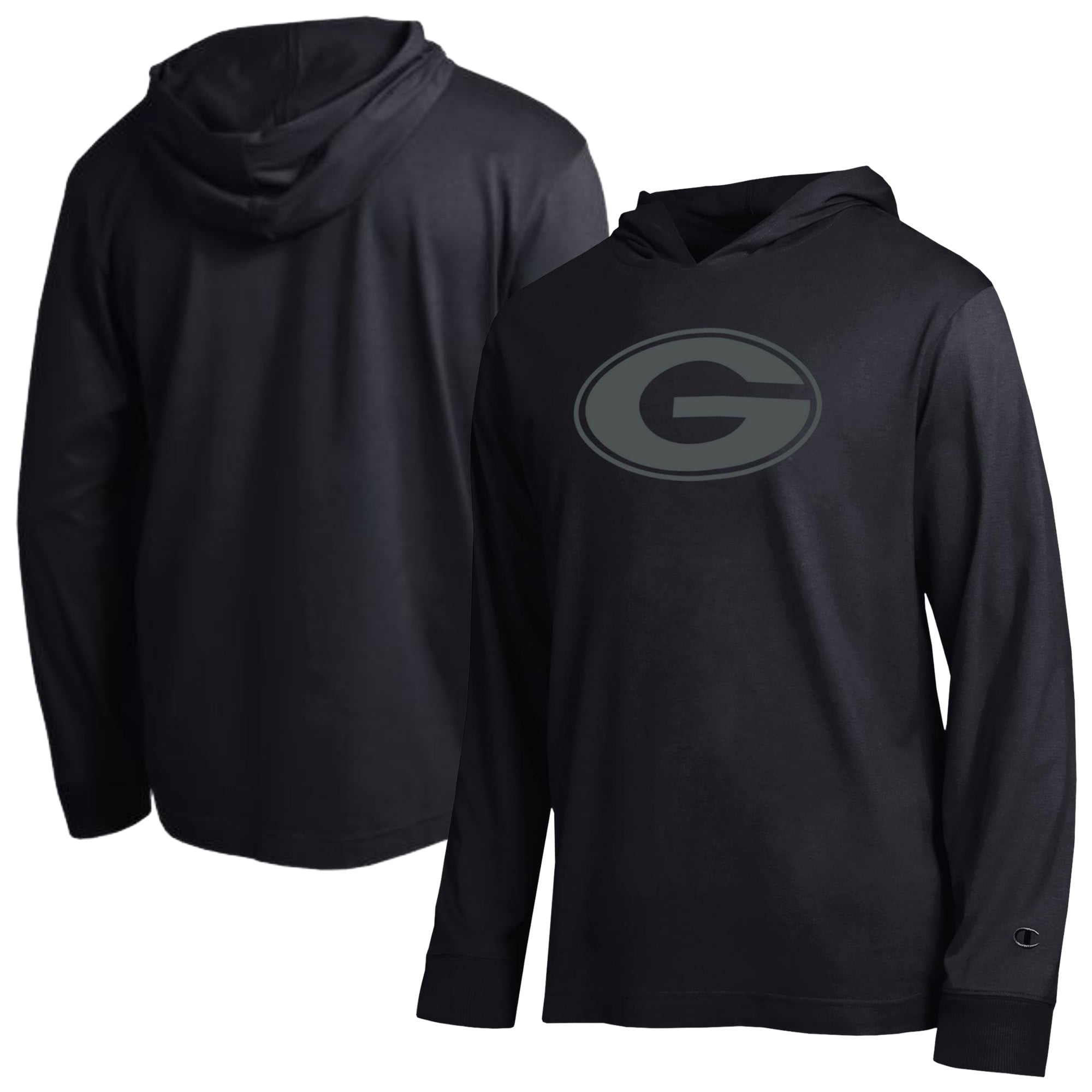 Men's Champion Black Georgia Bulldogs Tonal All-Star Long Sleeve Hooded T-Shirt