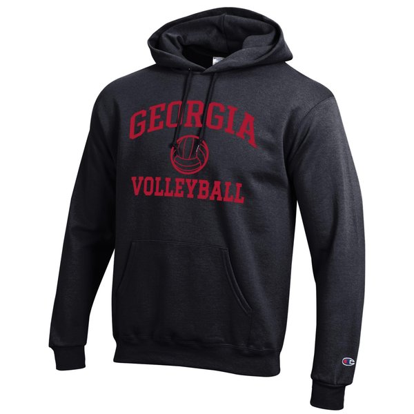 Men's Champion Black Georgia Bulldogs Volleyball Icon Powerblend Pullover  Hoodie