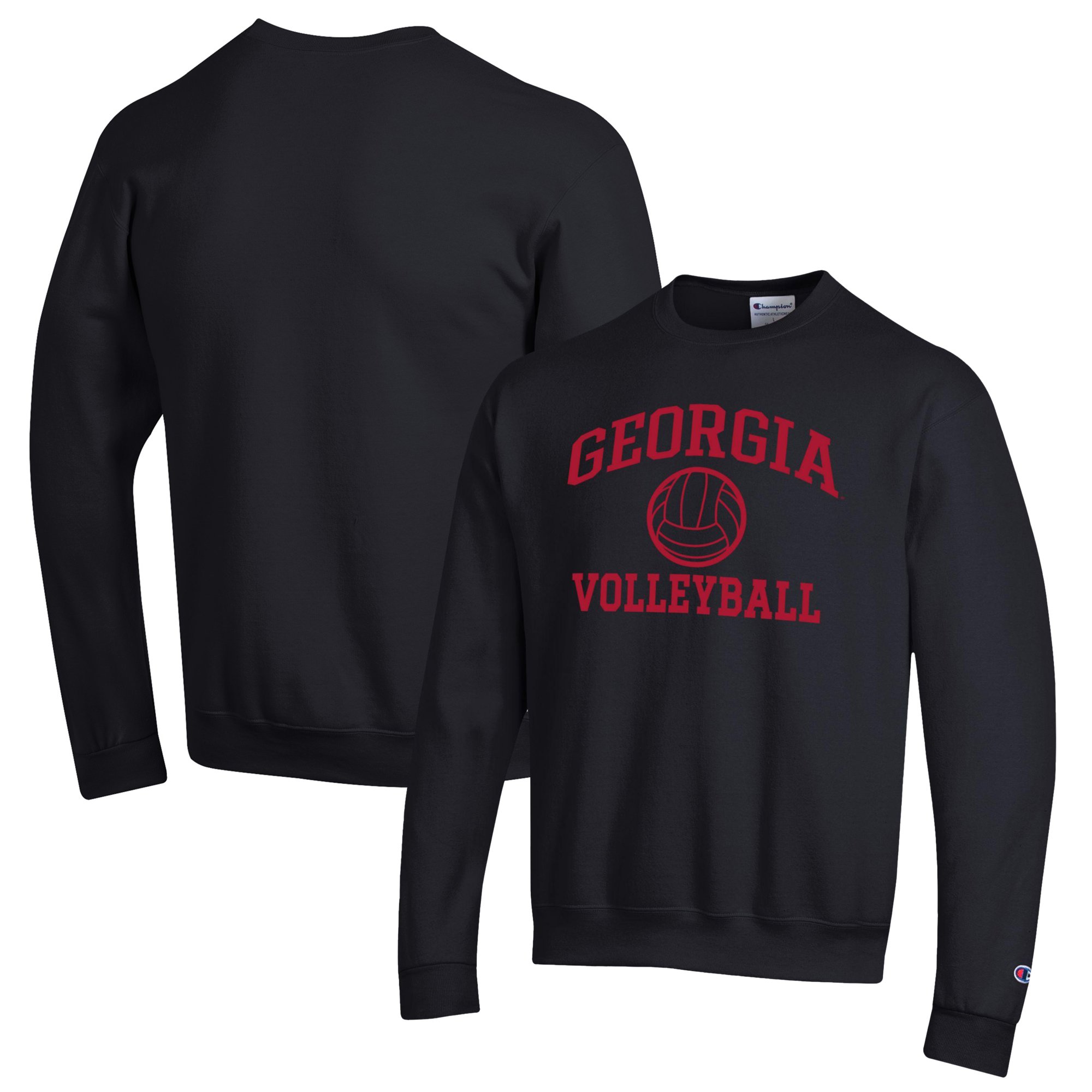 Georgia Bulldogs Champion Volleyball Icon Powerblend Pullover Sweatshirt -  Black