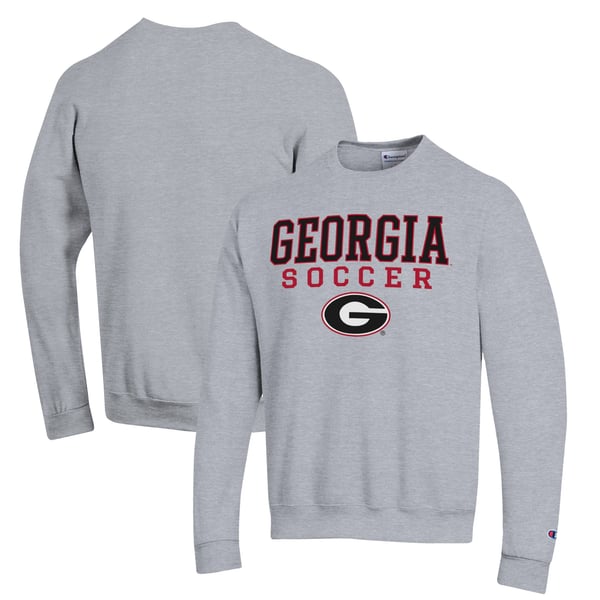 Georgia Bulldogs Champion Soccer Stack Logo Powerblend Pullover Sweatshirt  - Gray