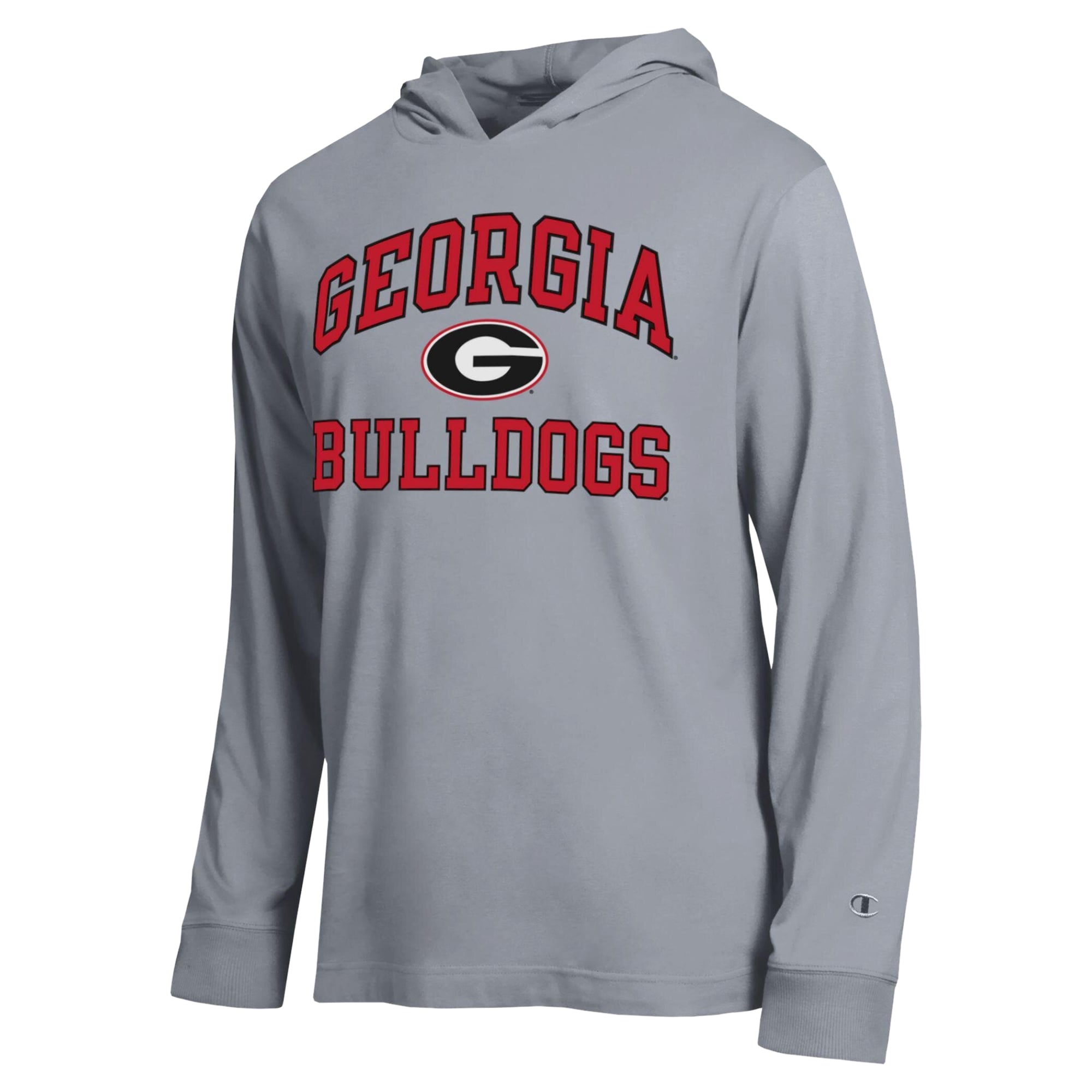 Men's Champion Heather Gray Georgia Bulldogs High Motor All-Star Long Sleeve Hooded T-Shirt