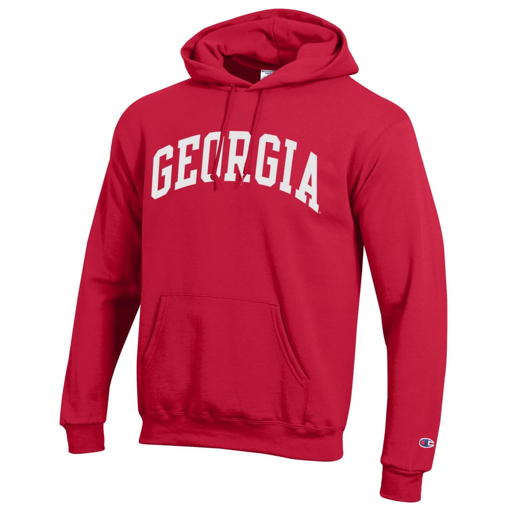 Men's Champion Red Georgia Bulldogs Basic Arch Fleece Pullover Hoodie