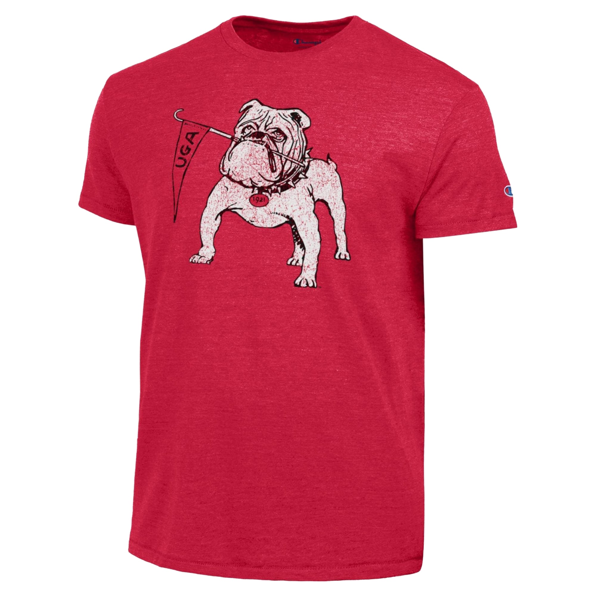 Men's Champion Red Georgia Bulldogs Vintage Triumph Tri-Blend T-Shirt