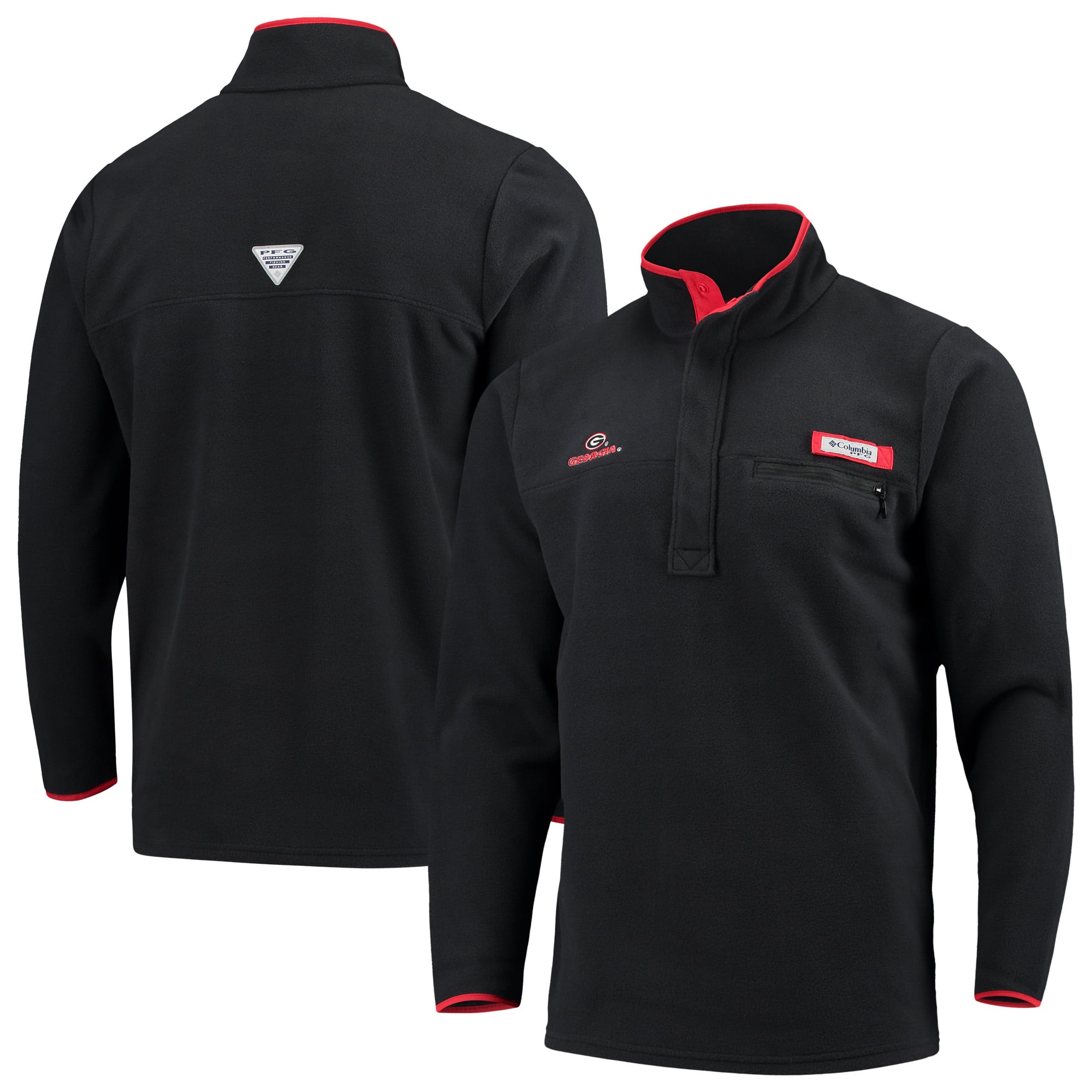 Men's Columbia Black Georgia Bulldogs Collegiate Harborside Fleece