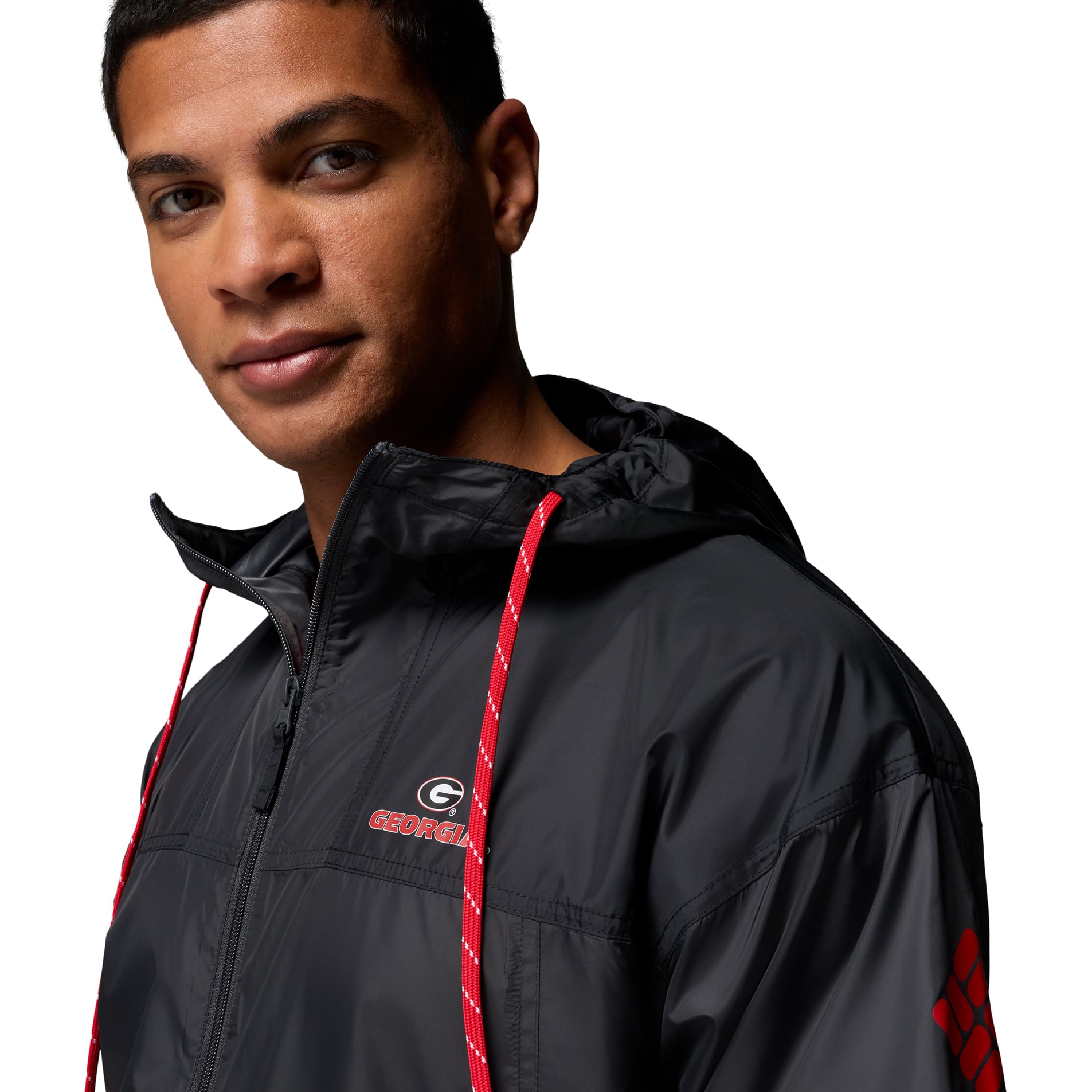 Men's Columbia  Black Georgia Bulldogs Flash Challenger II Full-Zip Hooded Windbreaker