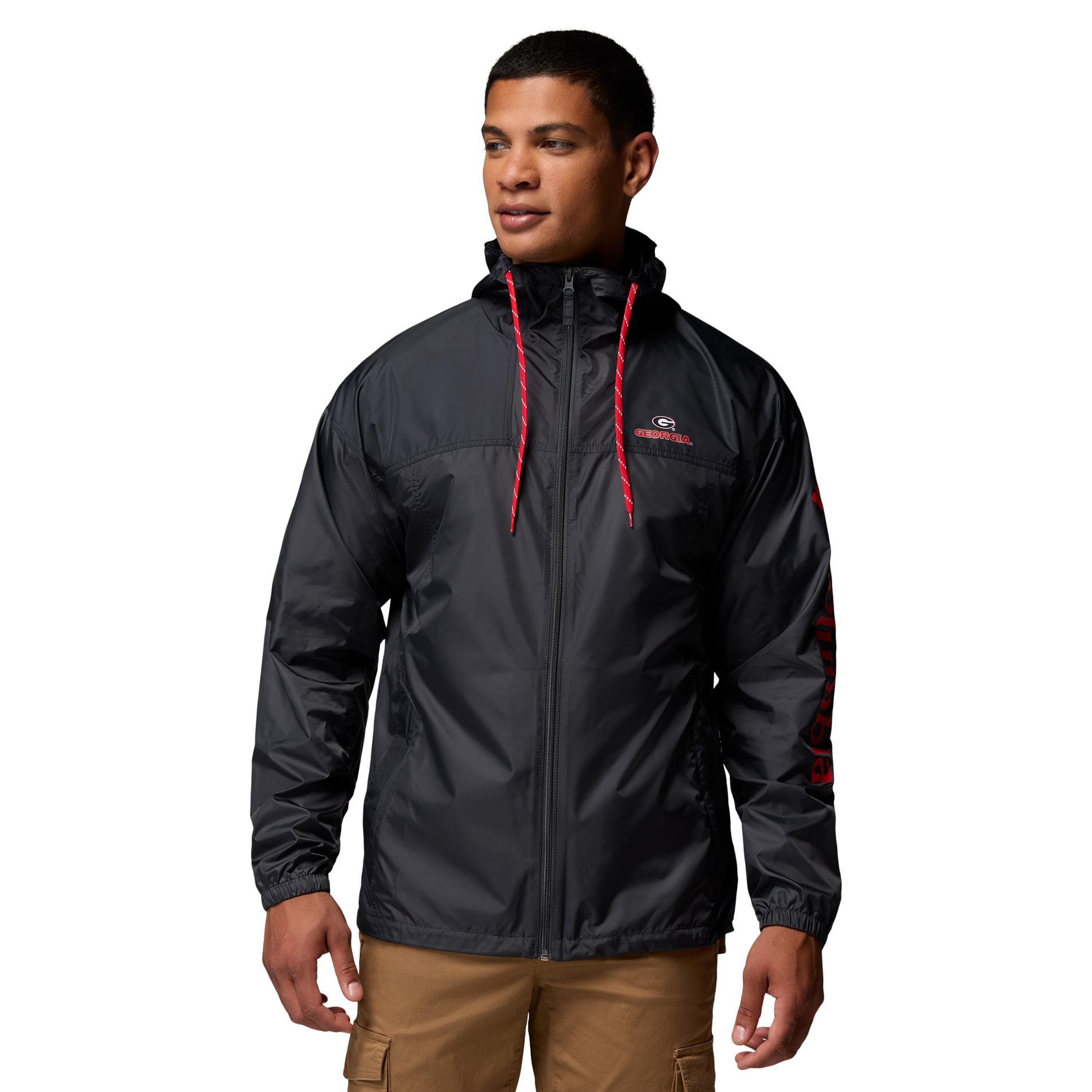 Men's Columbia Black Georgia Bulldogs Flash Challenger II Full-Zip Hooded Windbreaker