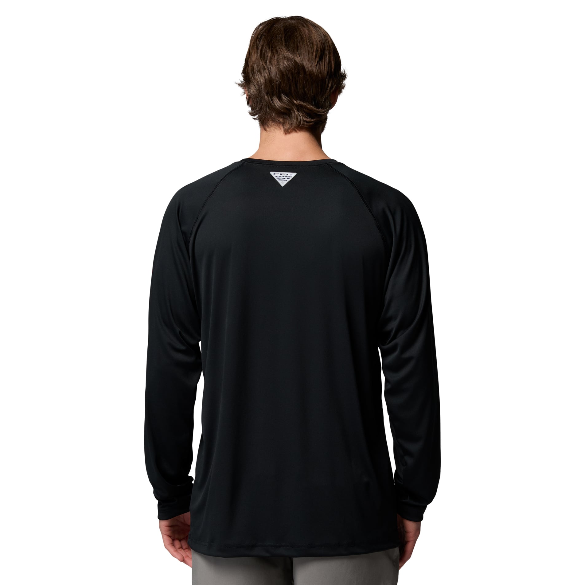 Men's Columbia Black Georgia Bulldogs Terminal Tackle Omni-Shade Raglan Long Sleeve T-Shirt