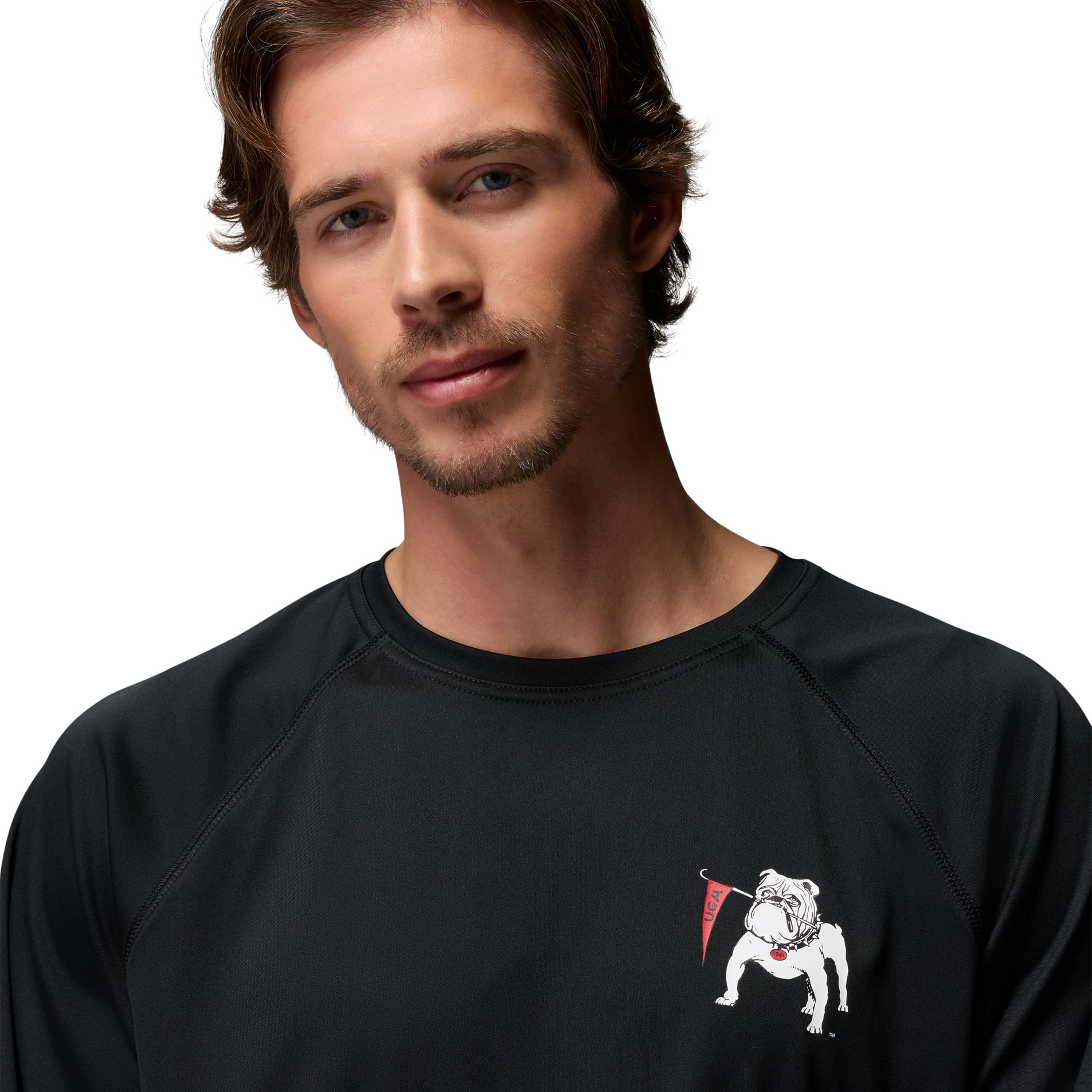 Men's Columbia Black Georgia Bulldogs Terminal Tackle Omni-Shade Raglan Long Sleeve T-Shirt