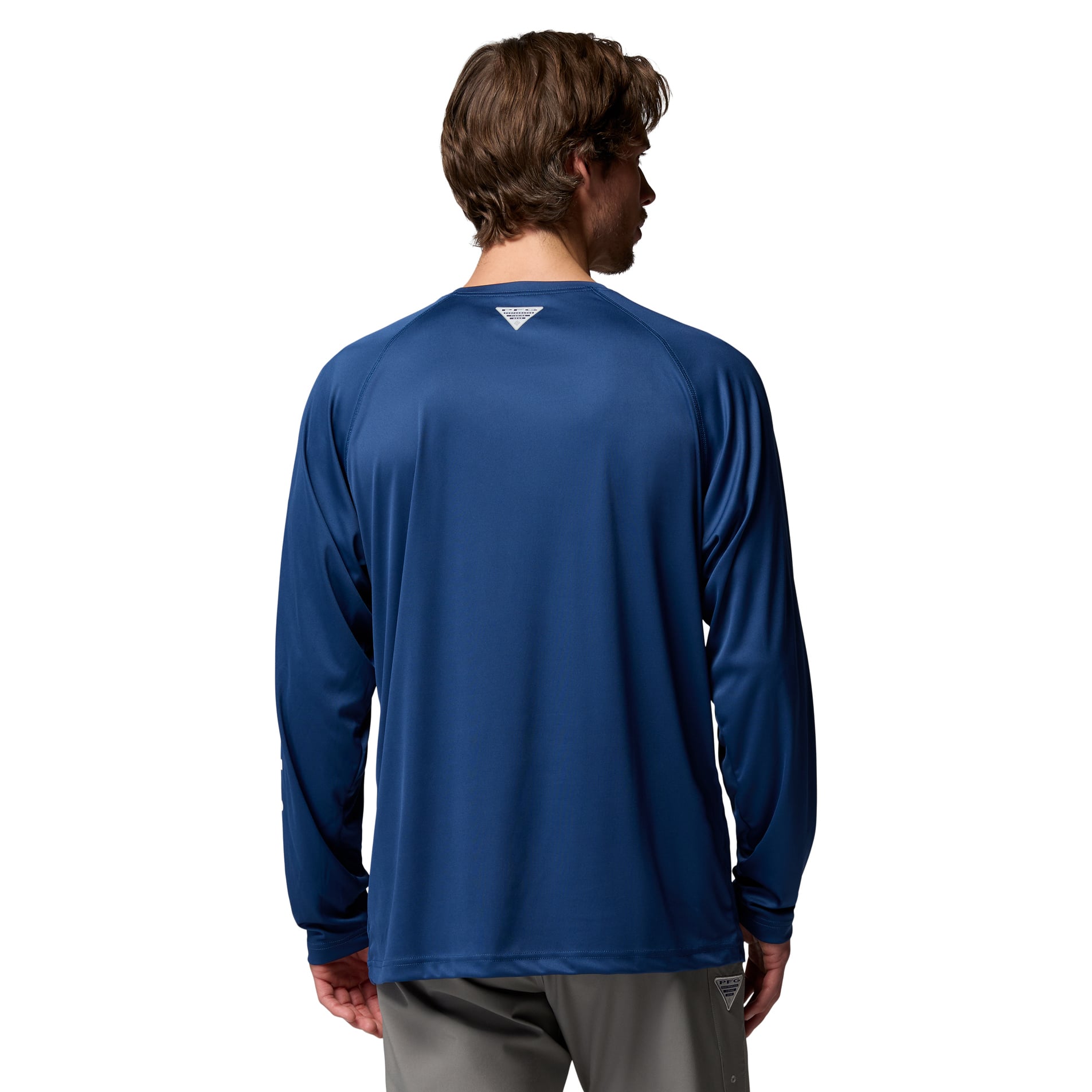 Men's Columbia Navy Georgia Bulldogs Terminal Tackle Omni-Shade Raglan Long Sleeve T-Shirt