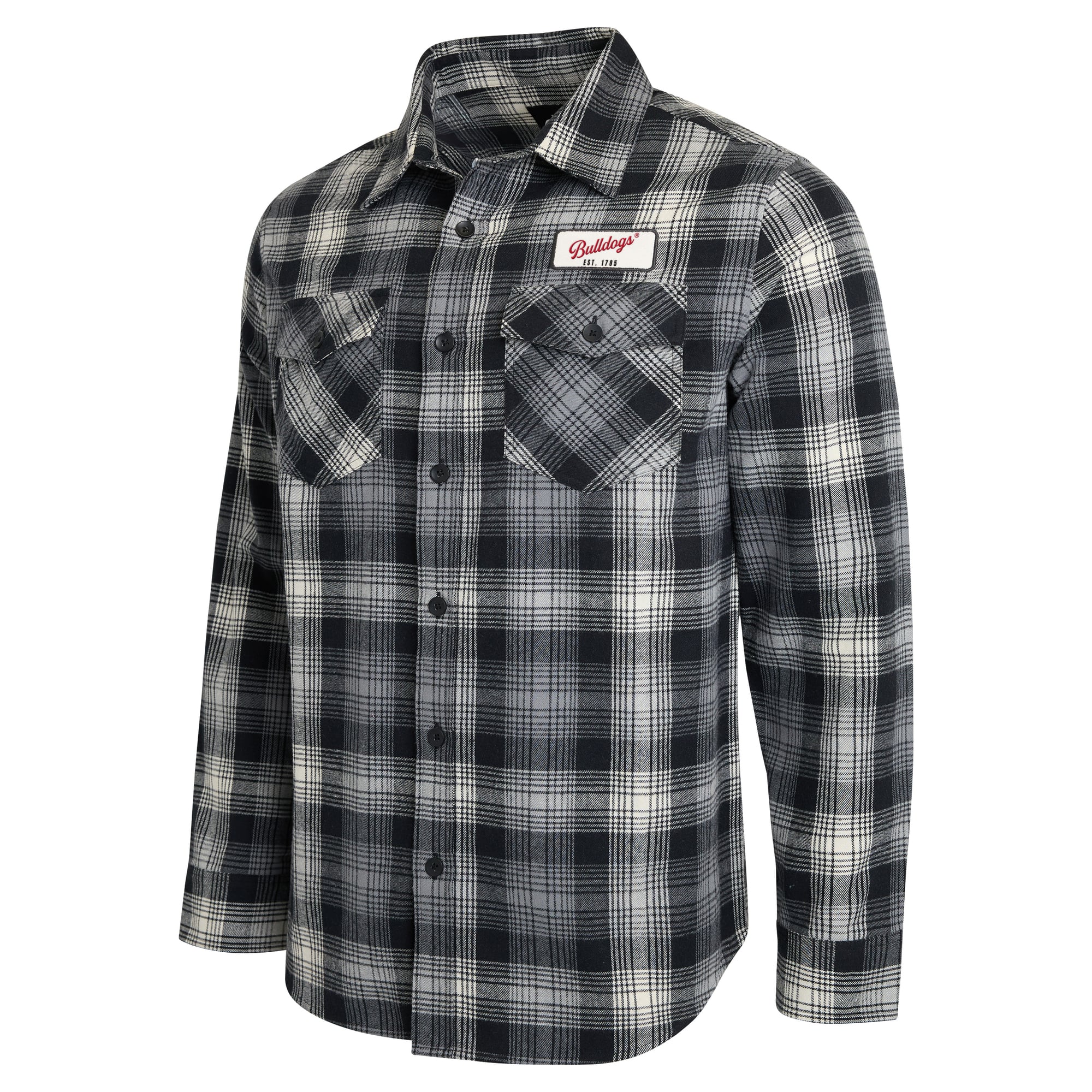 Chemise à carreaux manches longues boutonnée, collection Darius Rucker pour homme par Fanatics, Georgia Bulldogs, noire