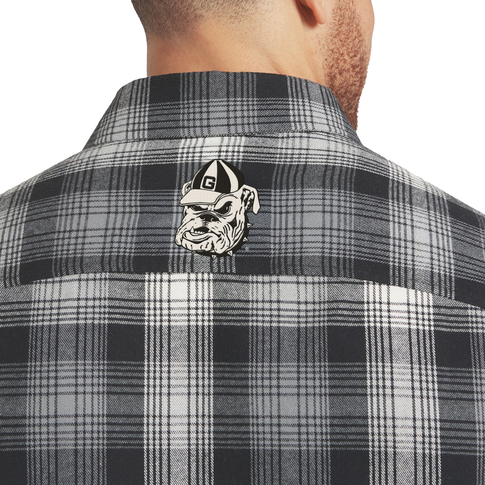 Chemise à carreaux manches longues boutonnée, collection Darius Rucker pour homme par Fanatics, Georgia Bulldogs, noire
