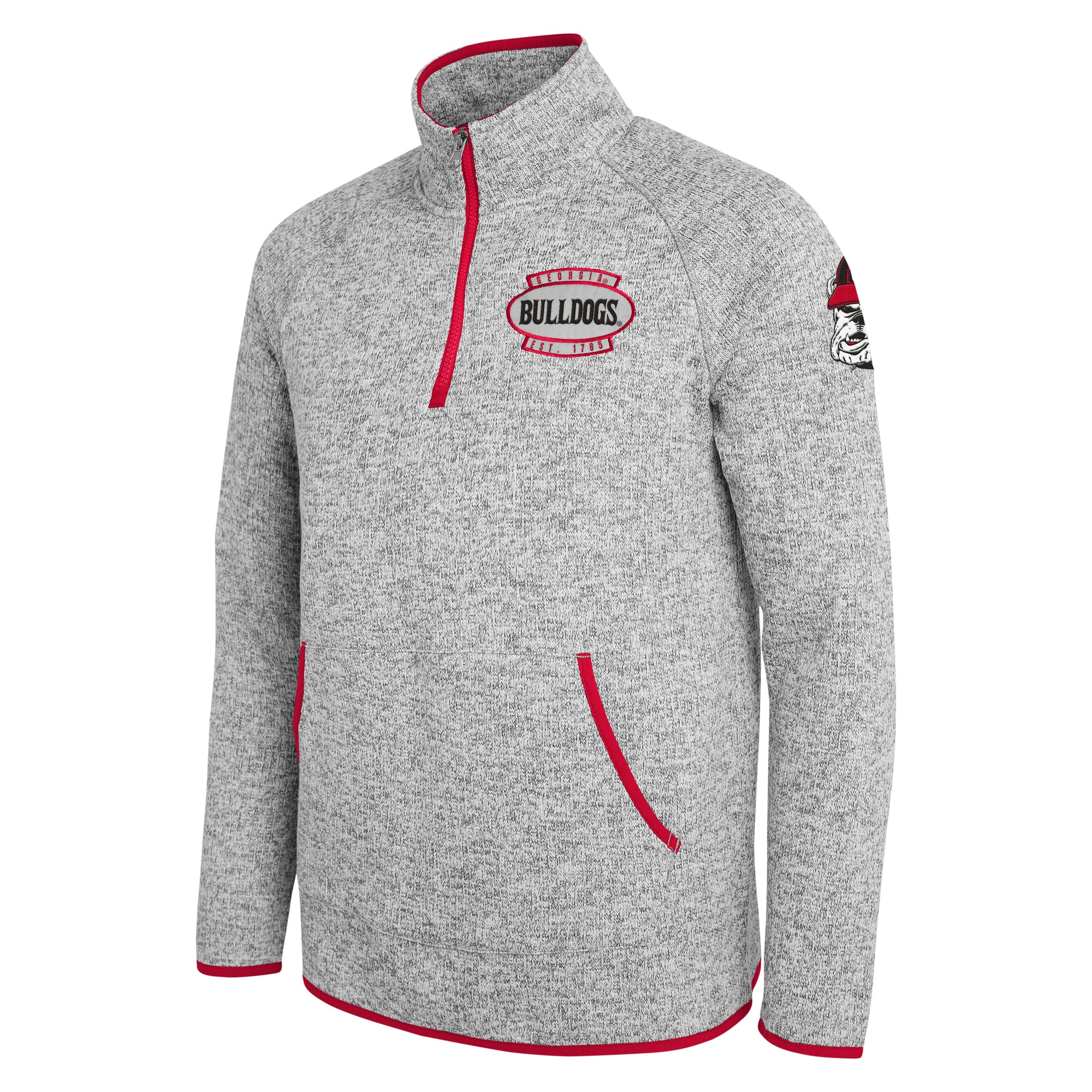 Pull-over à col zippé gris Georgia Bulldogs de la collection Darius Rucker pour homme par Fanatics