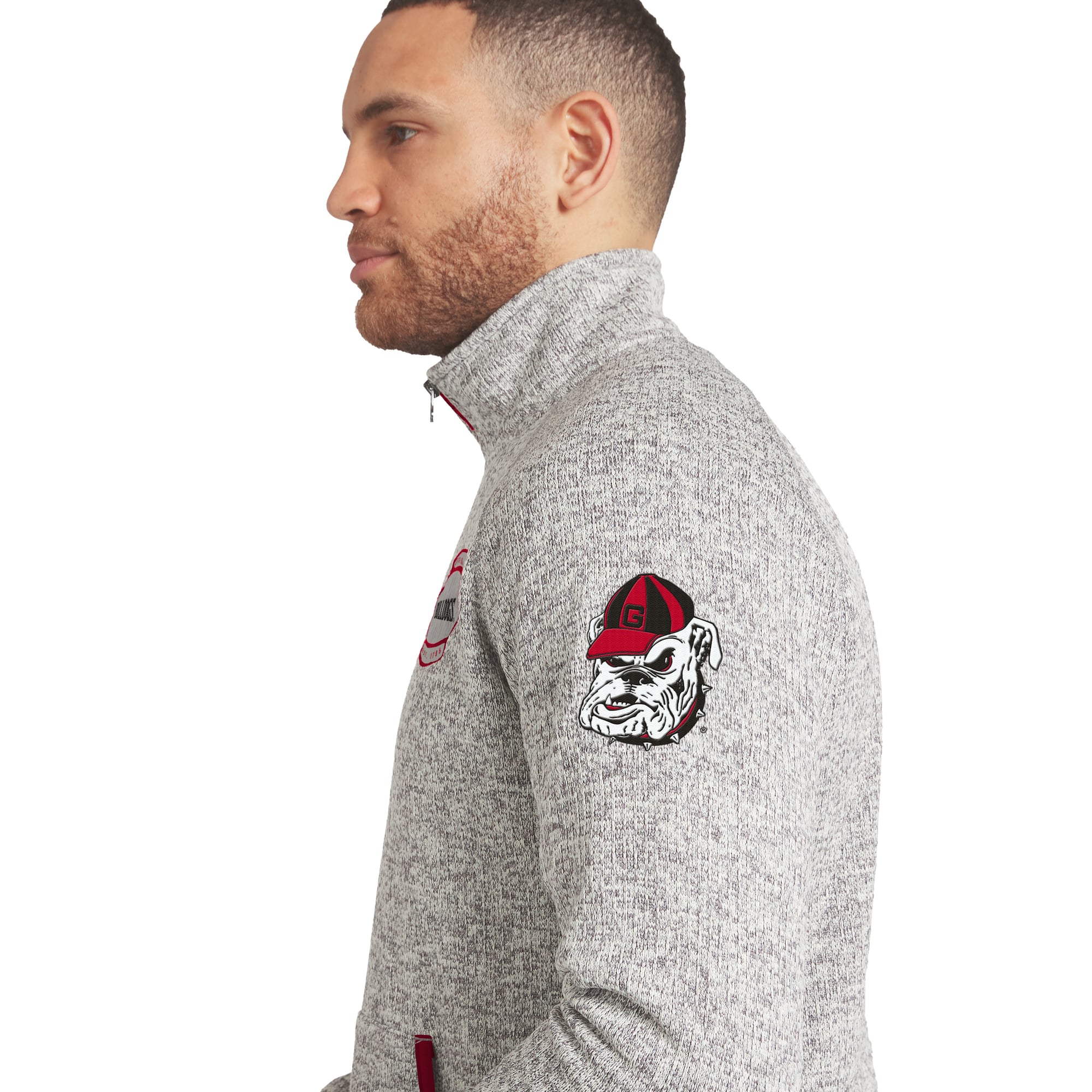 Pull-over à col zippé gris Georgia Bulldogs de la collection Darius Rucker pour homme par Fanatics