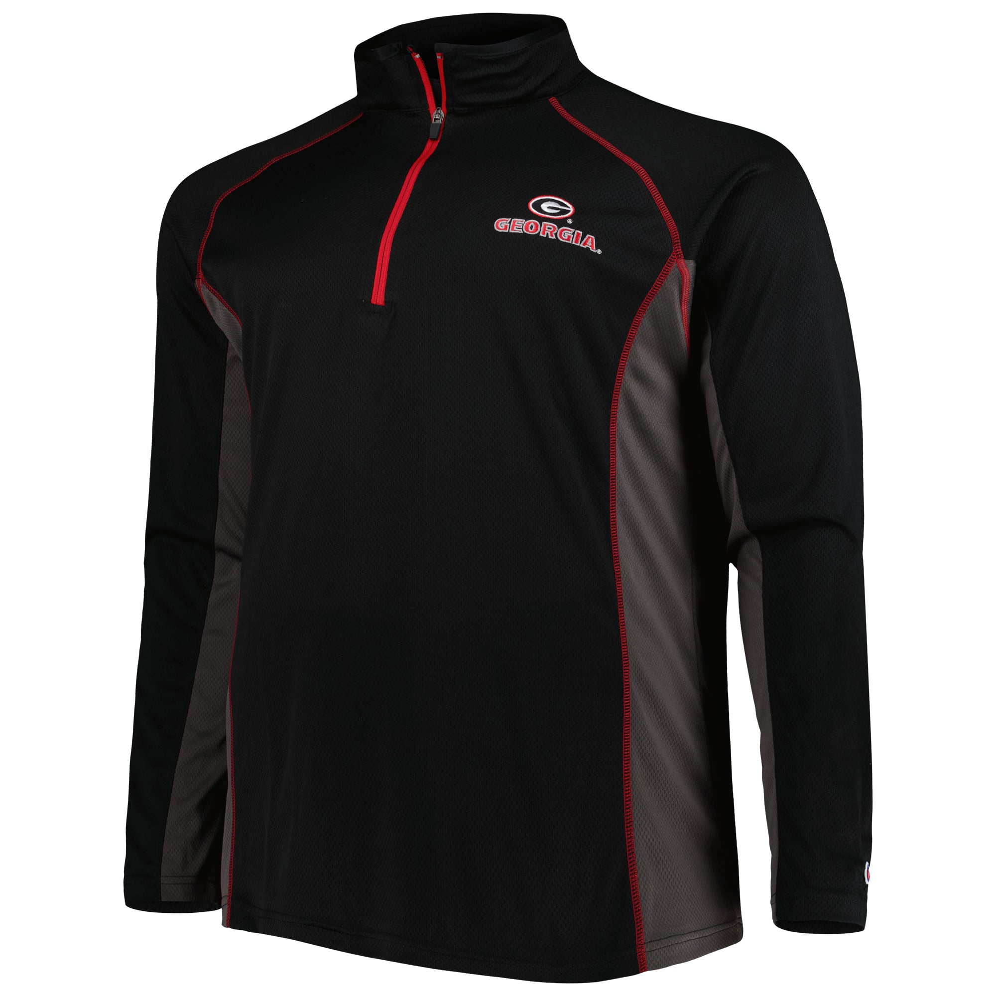 Veste raglan à quart de zip pour homme Fanatics Black Georgia Bulldogs, grandes tailles