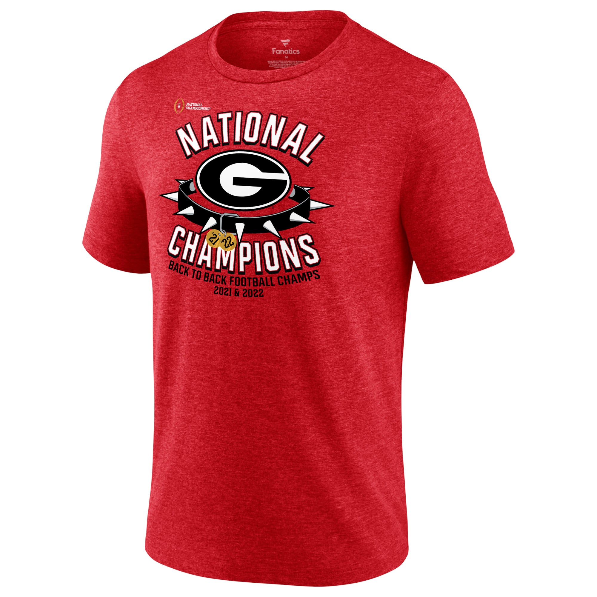 Men's Fanatics Heather Red Georgia Bulldogs Back-To-Back College