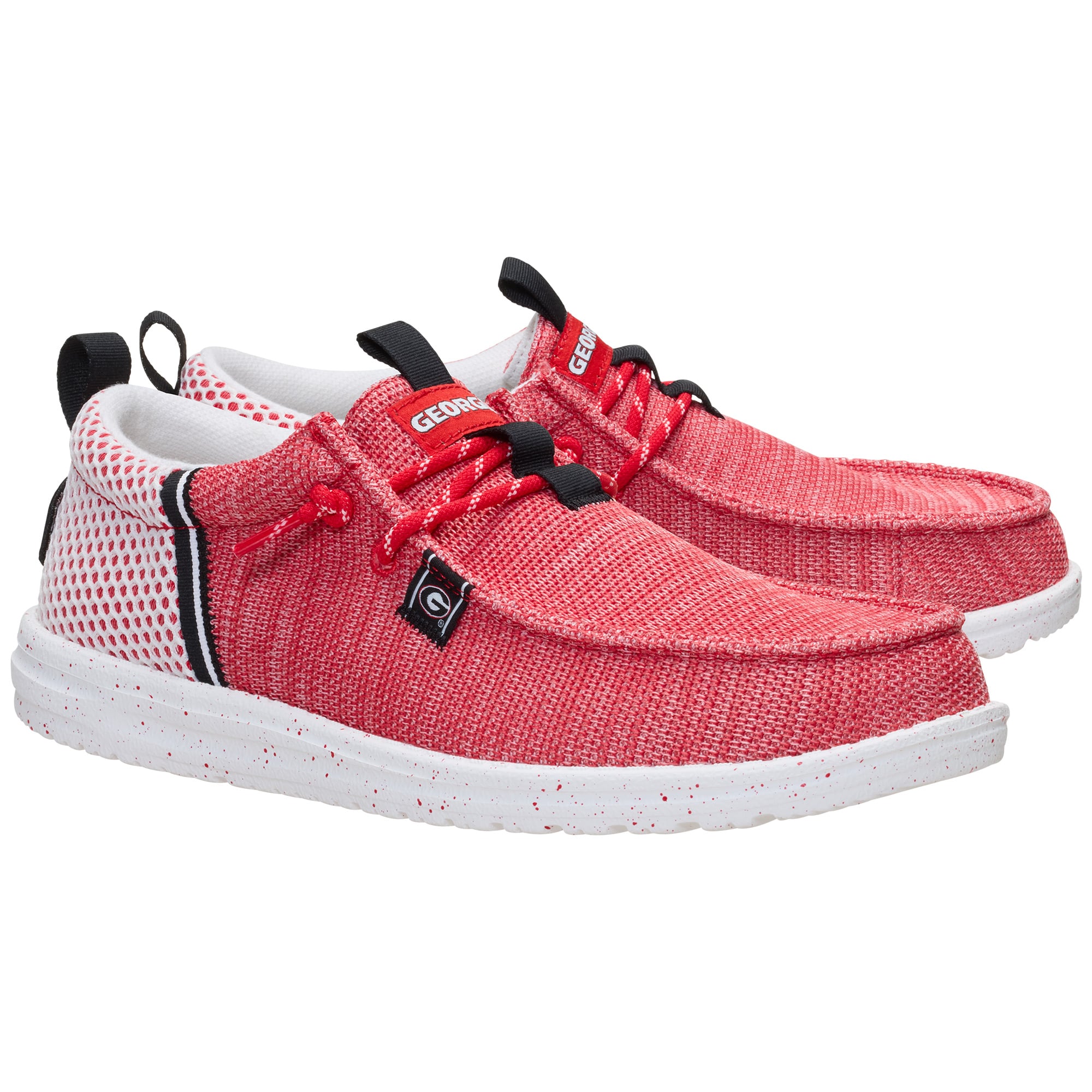 Men's Hey Dude Red Georgia Bulldogs Wally Stretch Sox Shoes