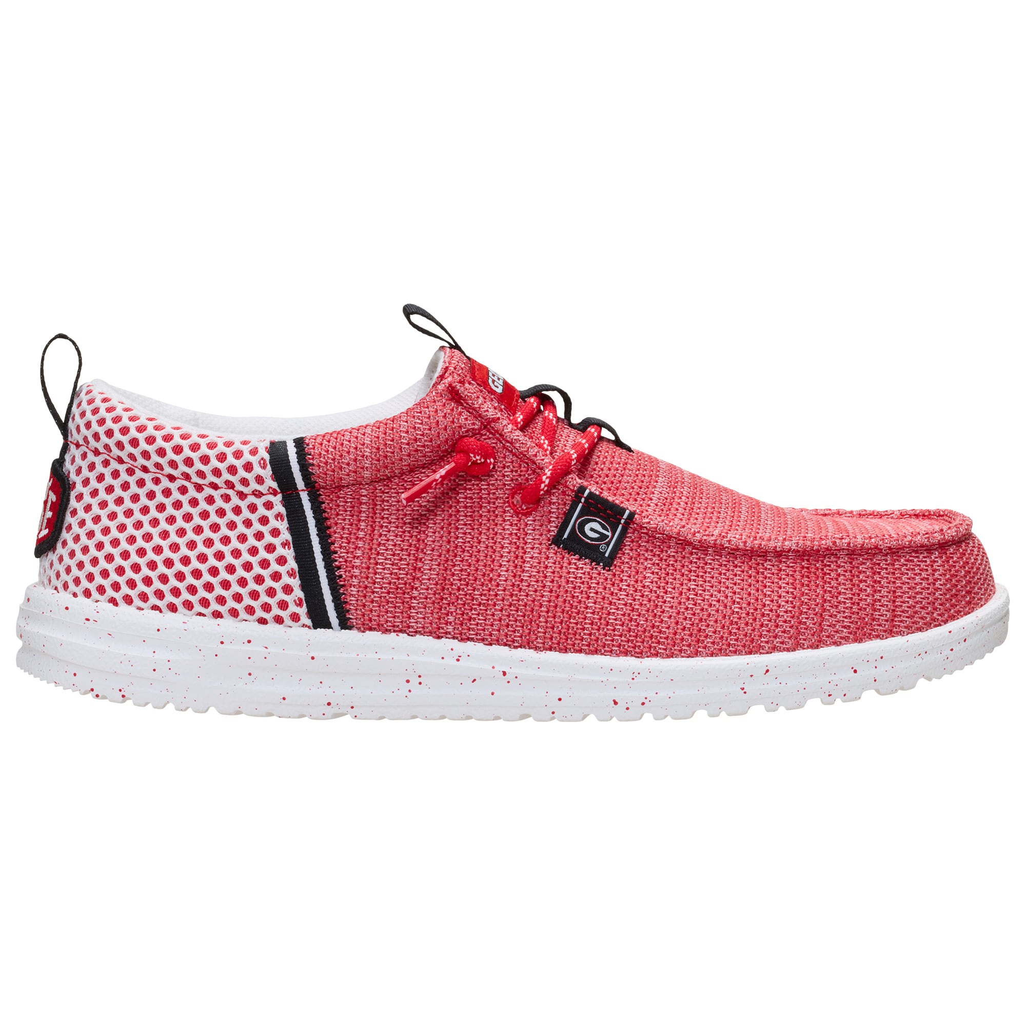 Men's Hey Dude Red Georgia Bulldogs Wally Stretch Sox Shoes