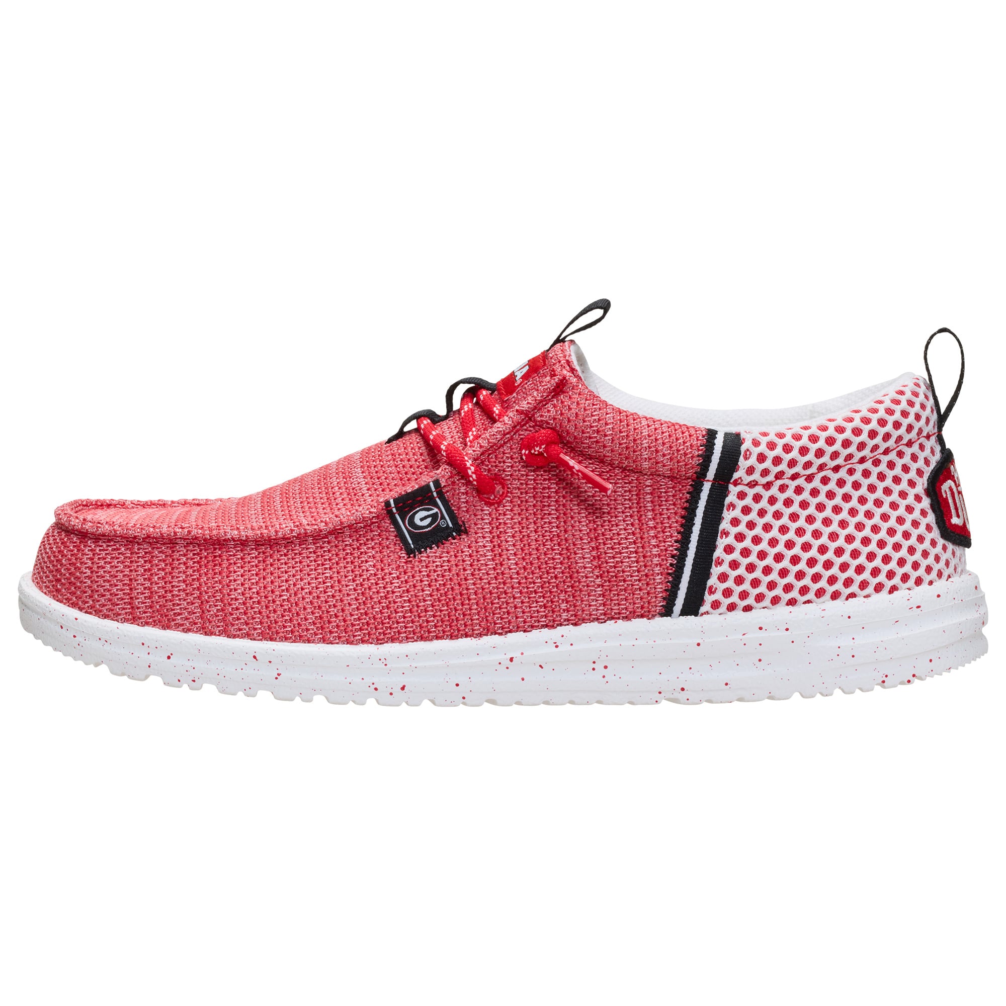 Men's Hey Dude Red Georgia Bulldogs Wally Stretch Sox Shoes