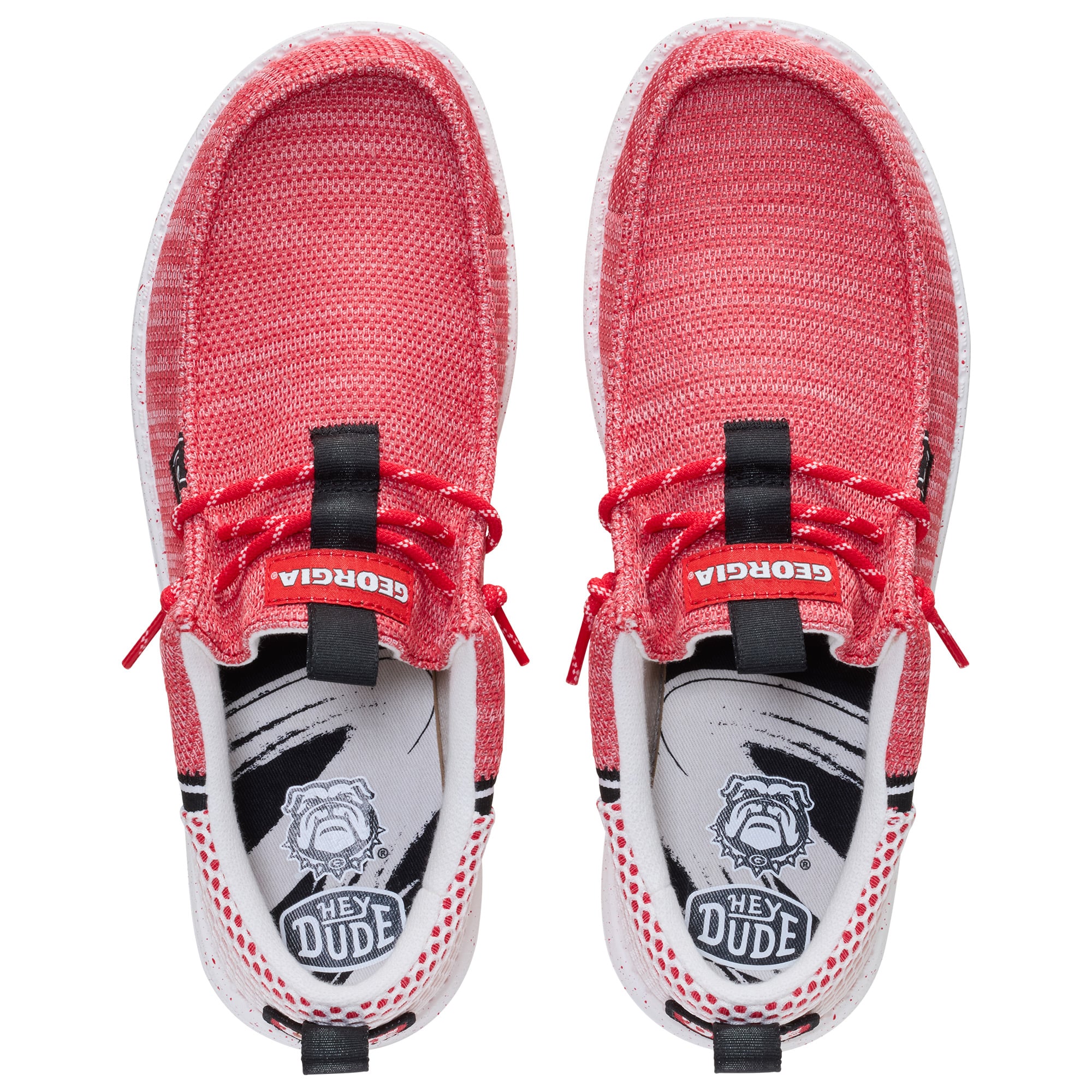 Men's Hey Dude Red Georgia Bulldogs Wally Stretch Sox Shoes
