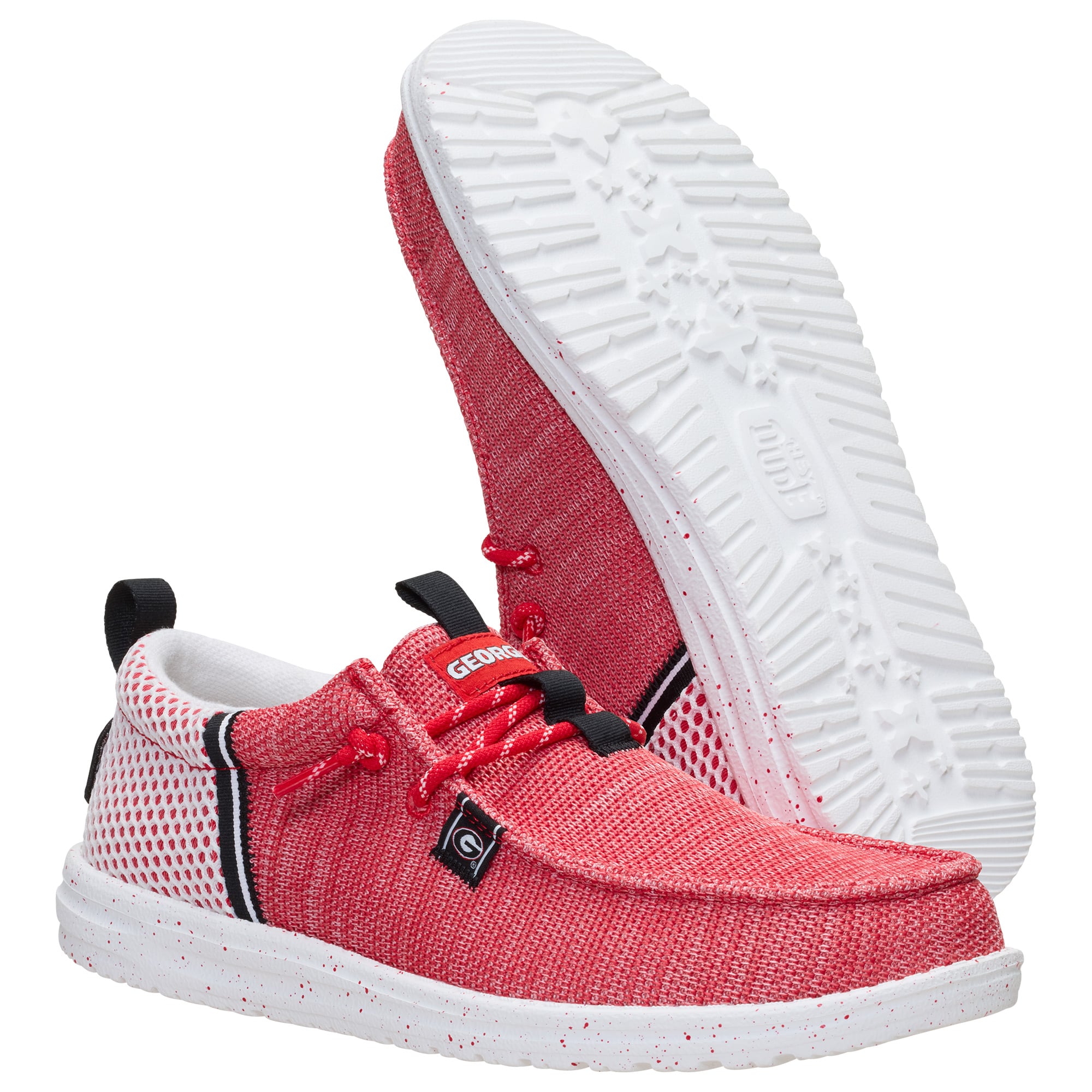 Men's Hey Dude Red Georgia Bulldogs Wally Stretch Sox Shoes