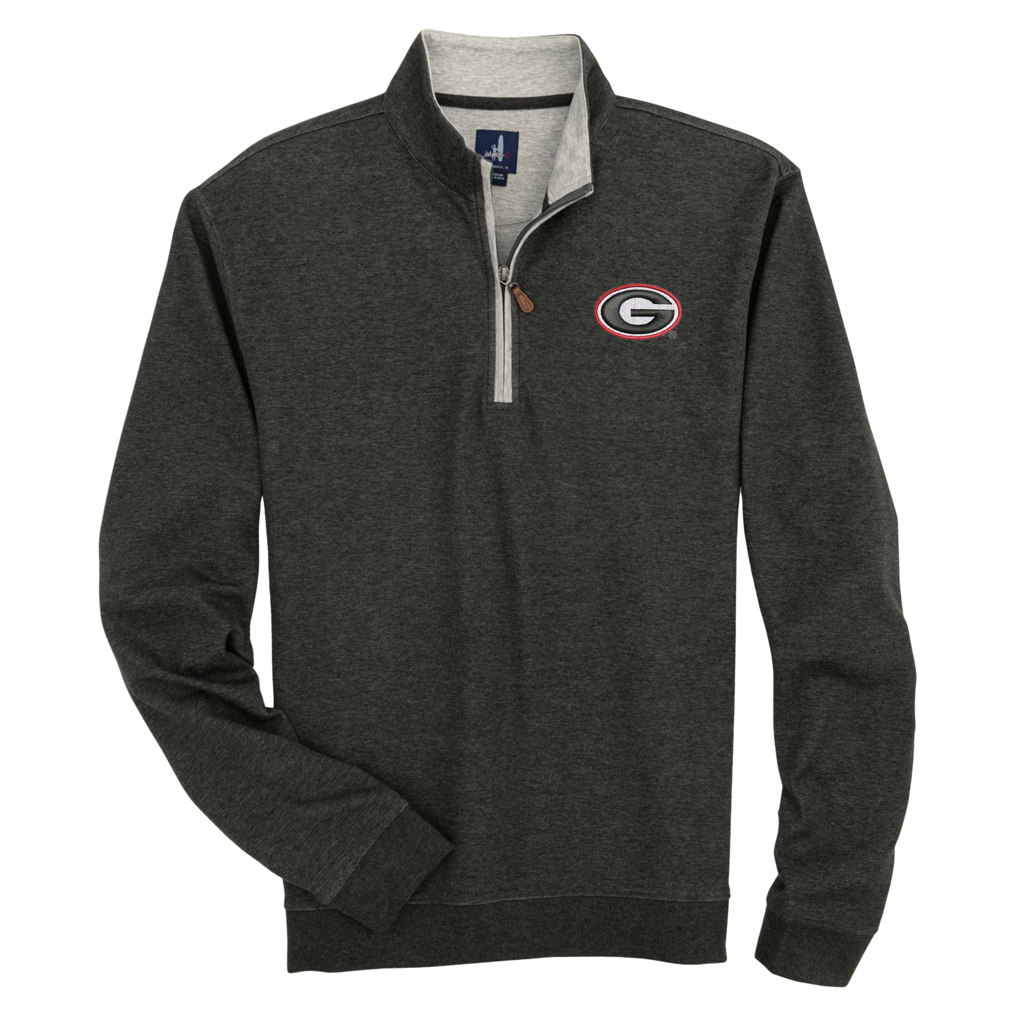Pull-over à col zippé Sully noir Georgia Bulldogs pour homme, en mélange de trois matières, la marque johnnie-O.