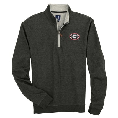  Georgia Bulldogs johnnie-O Sully Tri-Blend Quarter-Zip Pullover - Black