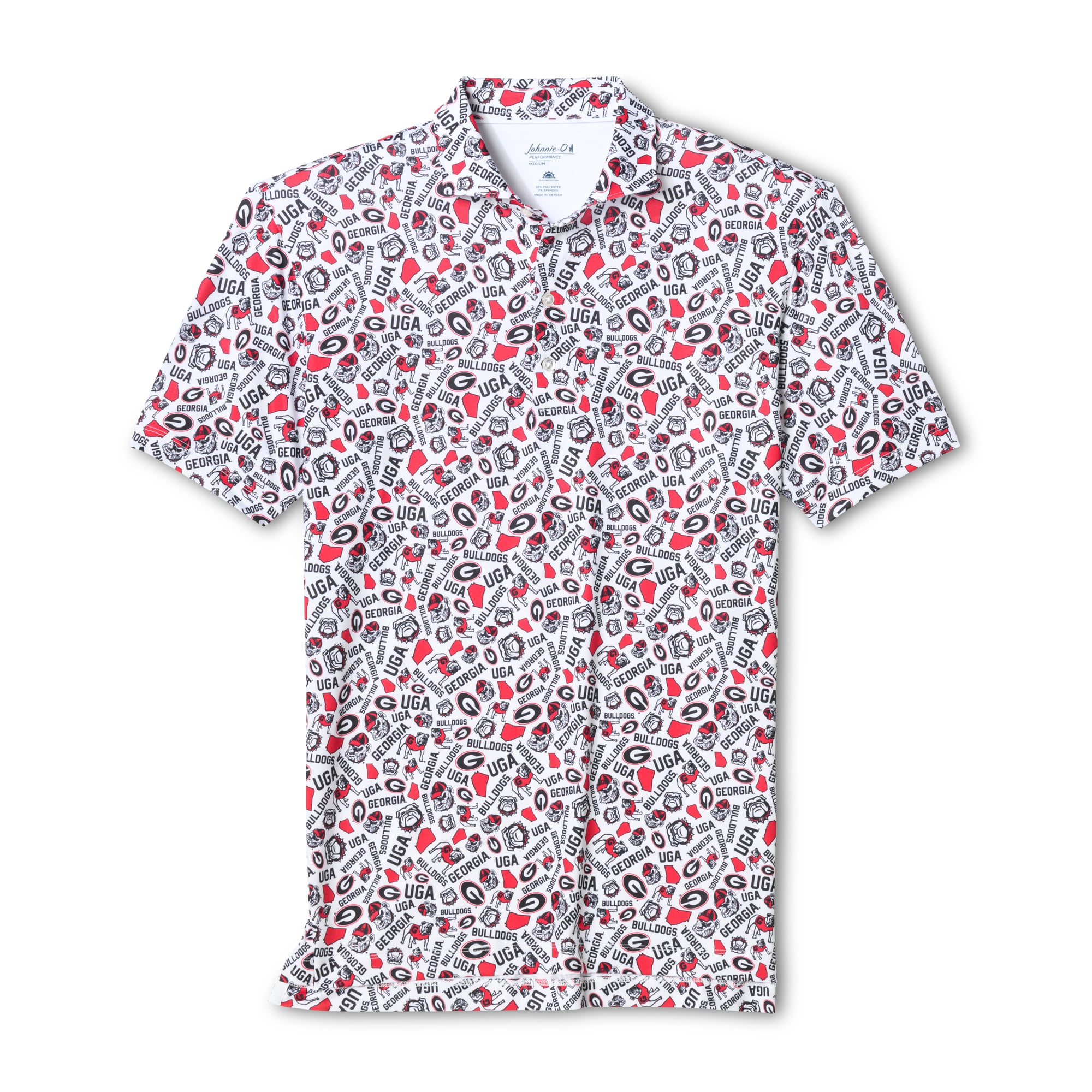 Polo Galvin blanc johnnie-O pour homme, Georgia Bulldogs