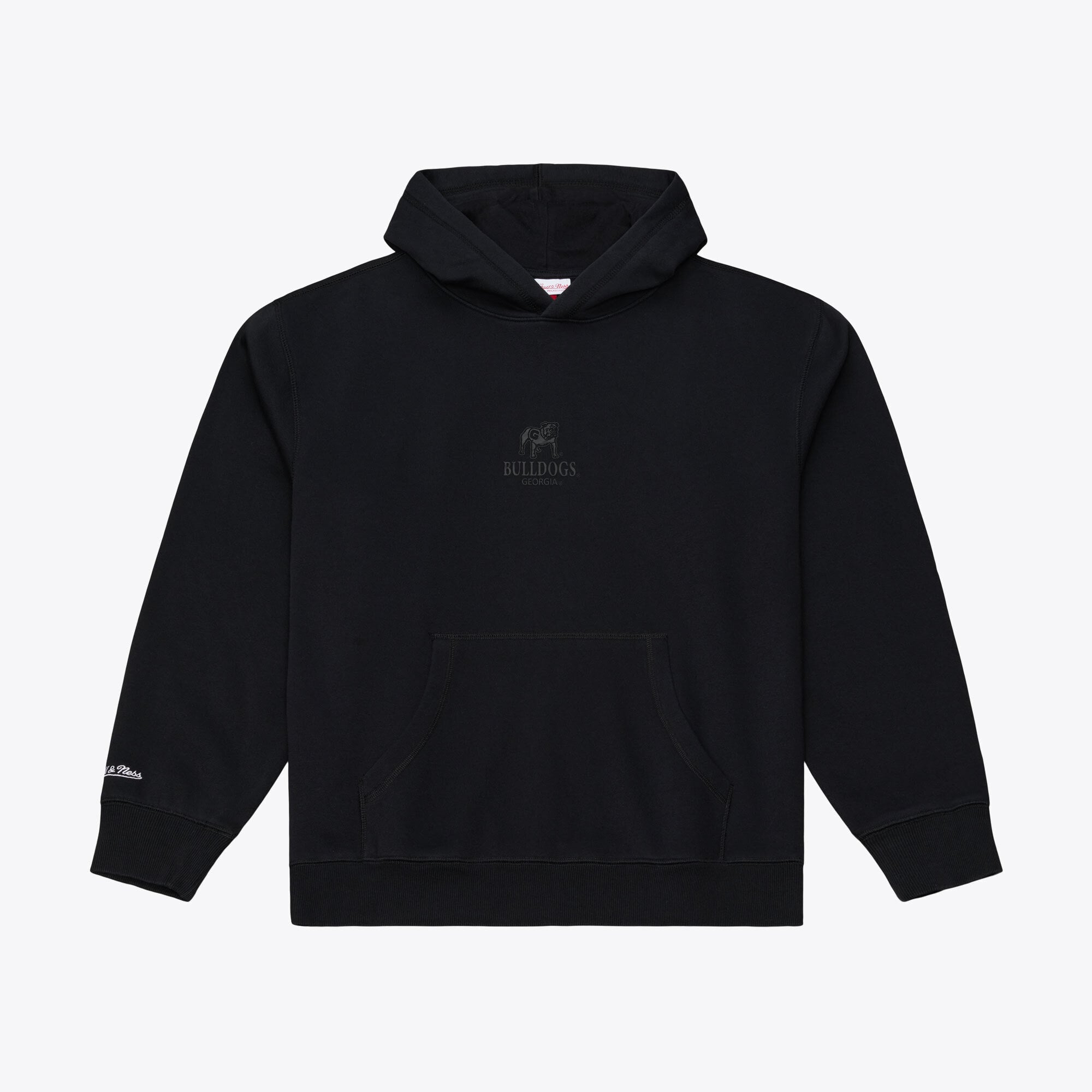 Sweat à capuche en polaire Mitchell & Ness noir Georgia Bulldogs pour homme, motif monochrome